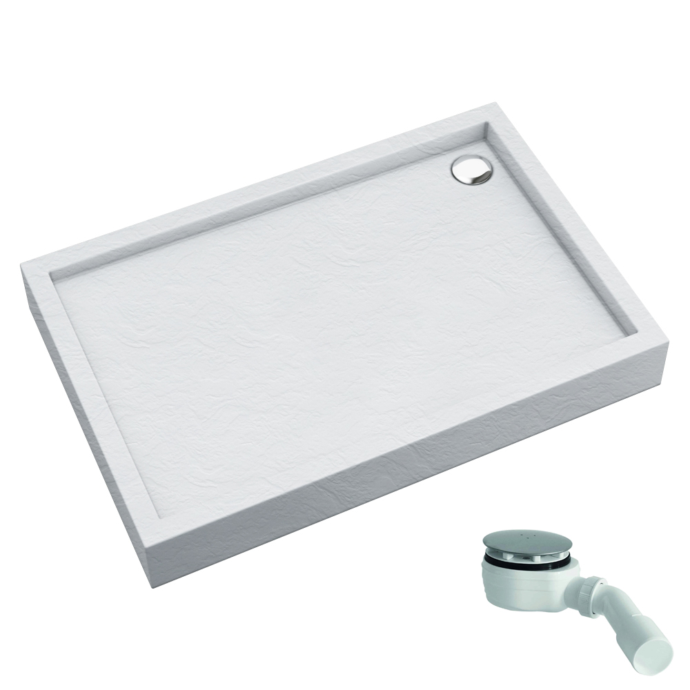 Schedline Favory Plus White Stone piatto doccia rettangolare 100x80 cm bianco 3ST.F1P-80100/B/ST