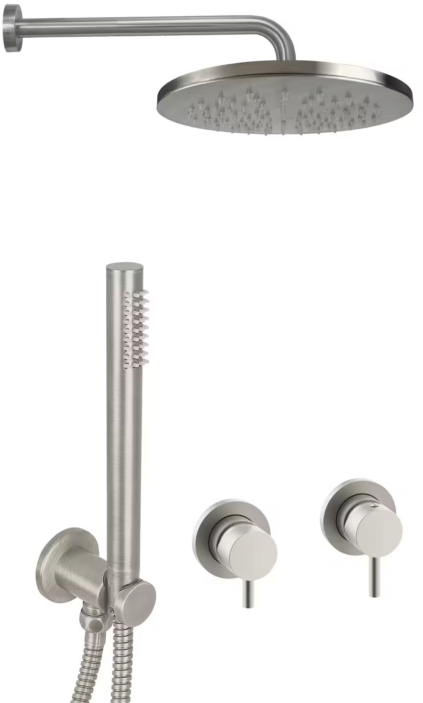 Paffoni Rubinetterie set doccia da incasso con soffione acciaio LIG010ST70