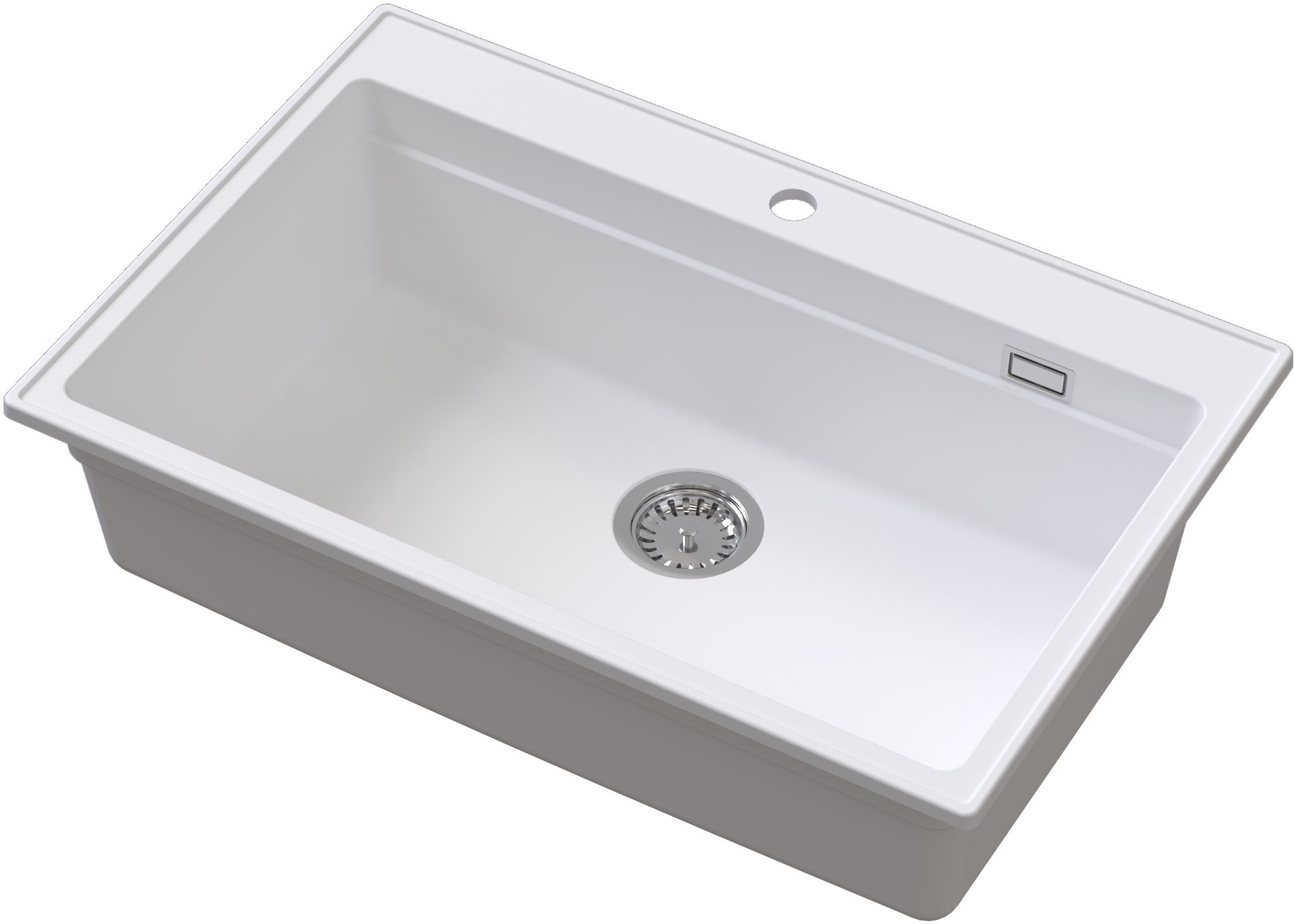 Ruvetti Absol 80 lavello in granito con inserto gocciolatoio 76x50 cm bianco 3001AB_WH80_W