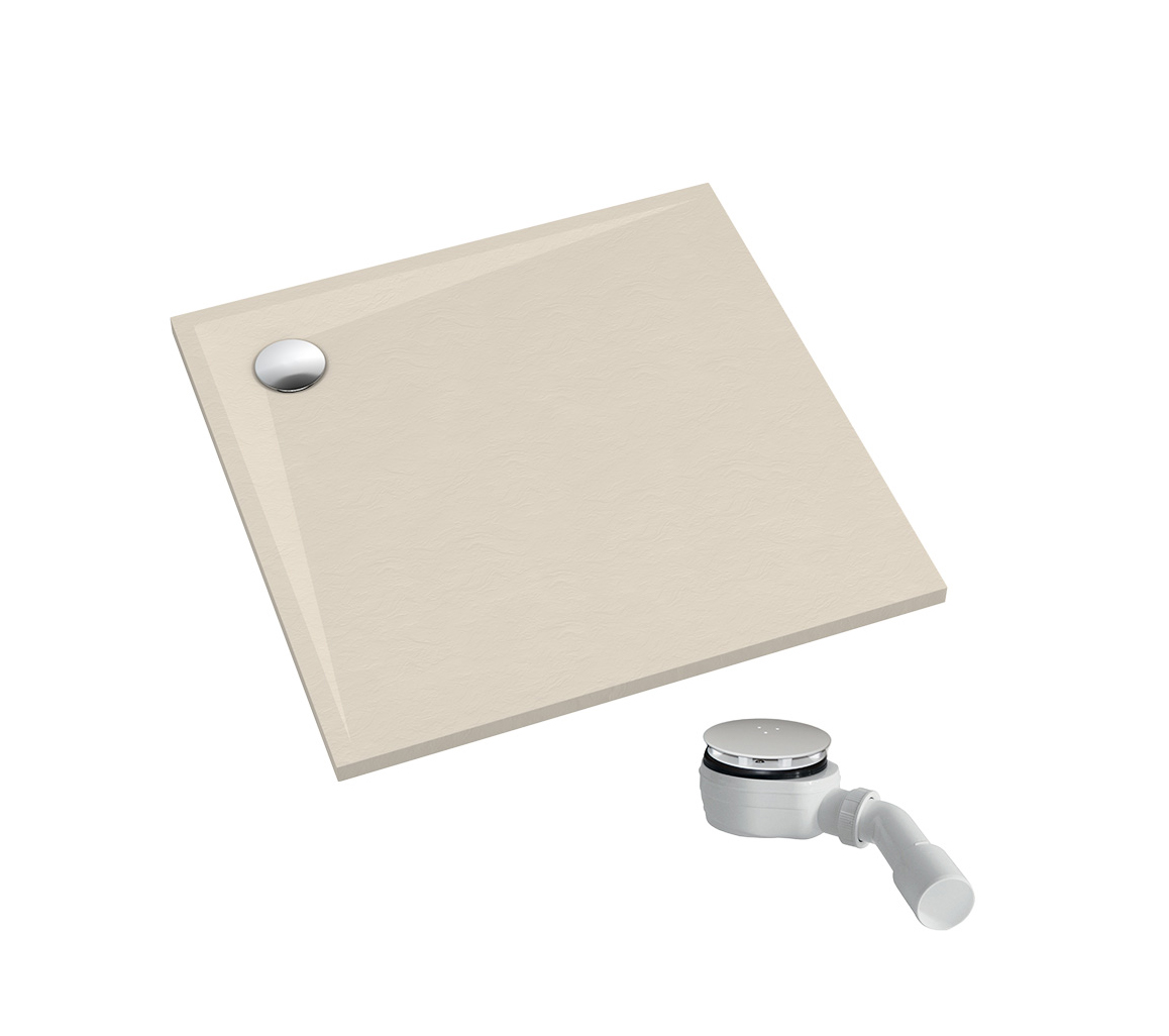 Schedpol Etrusco Cashmere Stone piatto doccia quadrato con sifone 90x90 cm beige 3.461/PK/ST