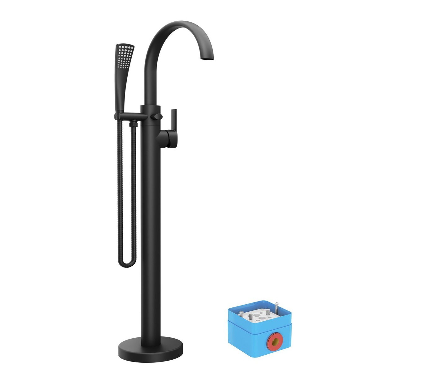 Ravak Freedom rubinetto per vasca e doccia a terra nero X070435