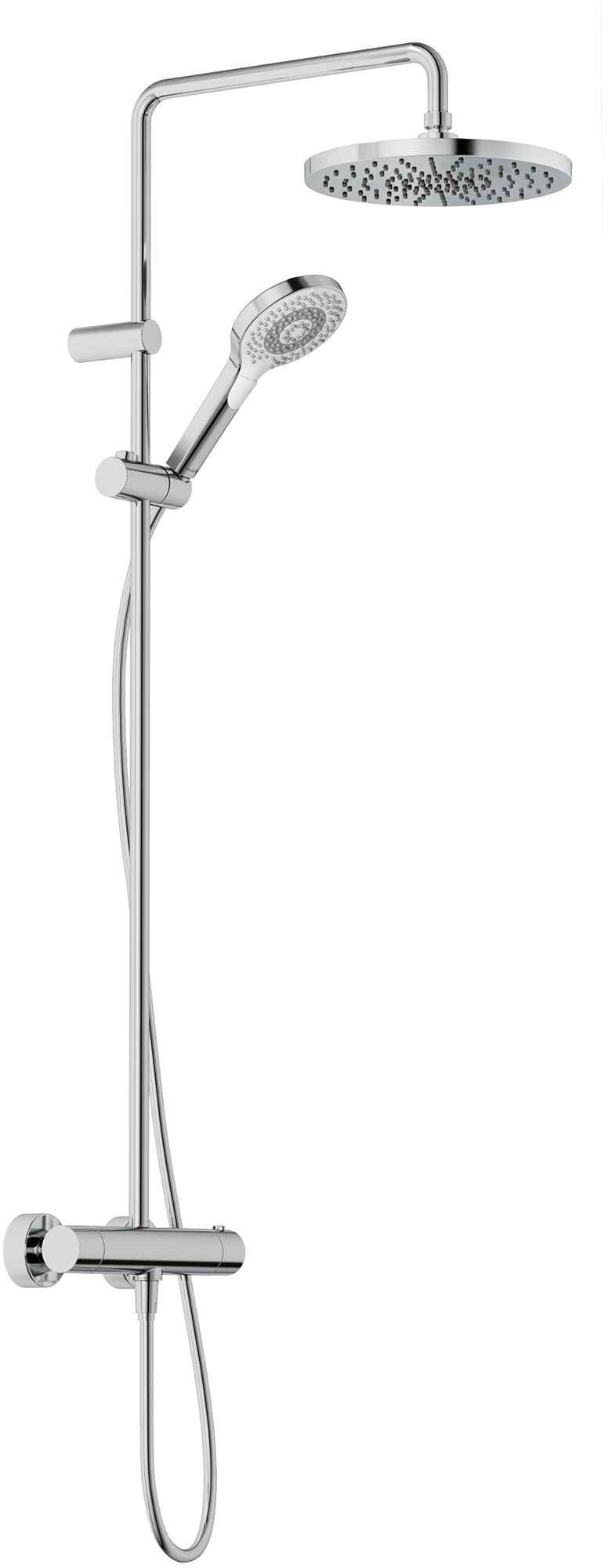 Kludi Dual Shower System set doccia a parete con termostato con soffione cromo 6906705-81