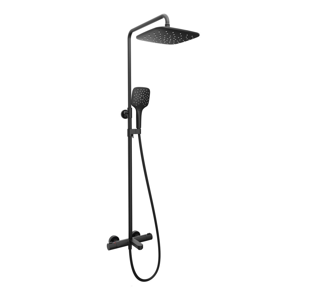 Ravak Termo 300 set doccia a parete con termostato con soffione nero X070444