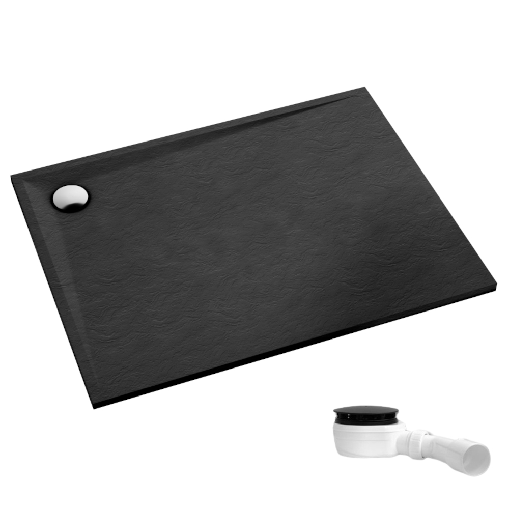 Schedpol Etrusco Black Stone piatto doccia rettangolare 100x70 cm nero 3.475/C/ST