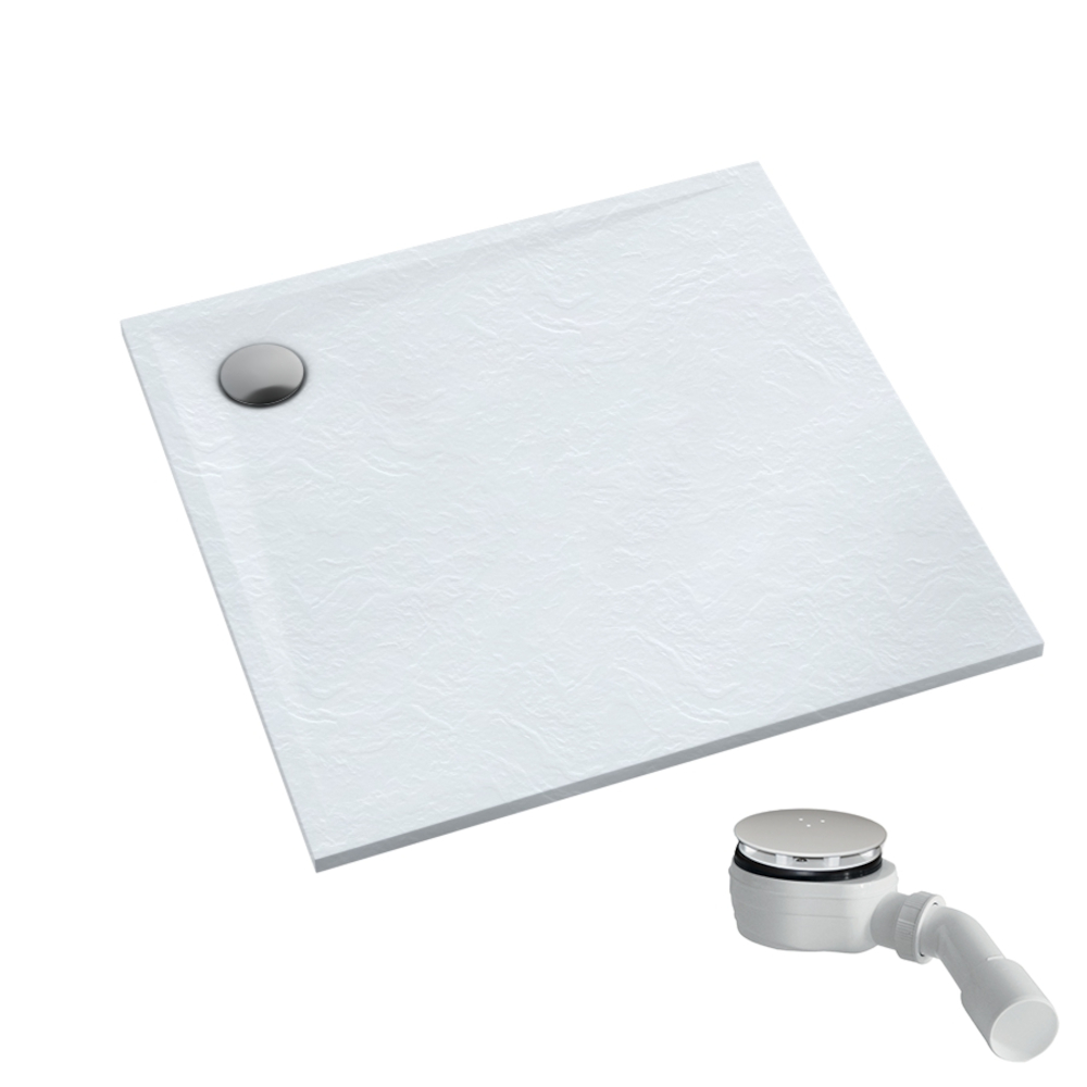 Schedpol Etrusco White Stone piatto doccia quadrato 80x80 cm bianco 3.460/B/ST