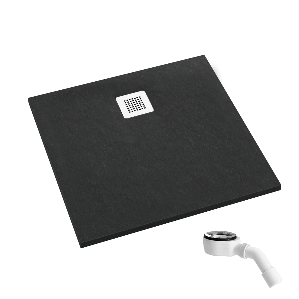 Schedpol Kalait Black Stone piatto doccia quadrato 100x100 cm nero 3.3202/C/ST-M2