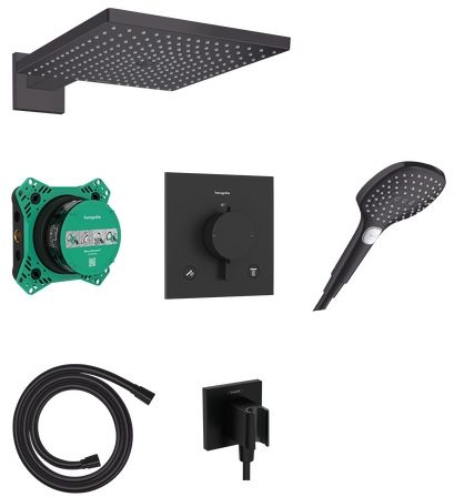 Hansgrohe Raindance E set doccia da incasso con termostato con soffione nero 24623670