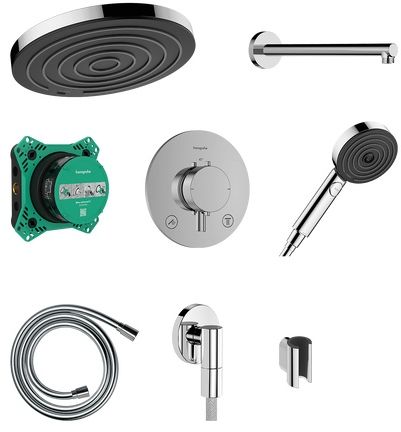 Hansgrohe Pulsify S set doccia da incasso con termostato con soffione cromo 24624000