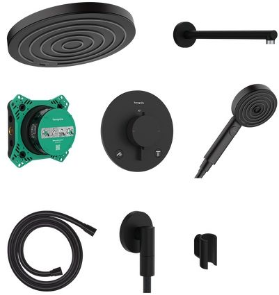 Hansgrohe Pulsify S set doccia da incasso con termostato con soffione nero 24624670