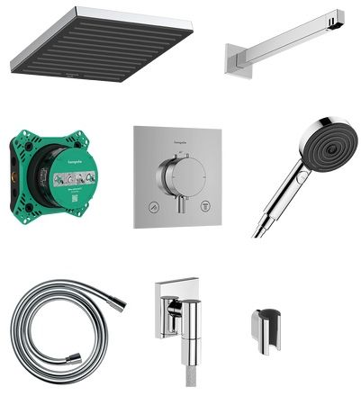 Hansgrohe Pulsify E set doccia da incasso con termostato con soffione cromo 24625000