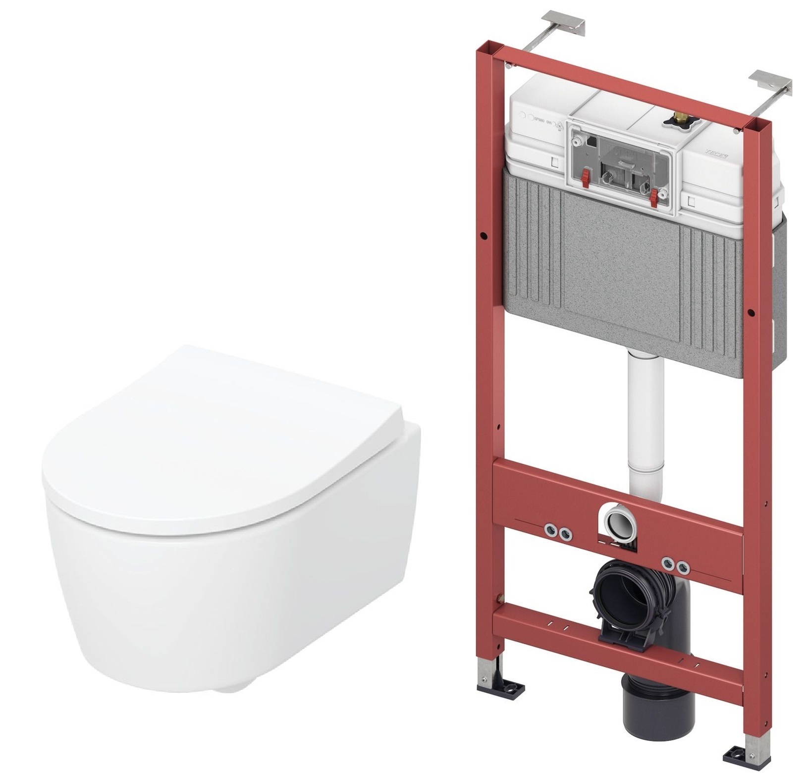 Set vaso WC Geberit iCon 503.232.00.1, modulo di installazione Tece Base 9400407
