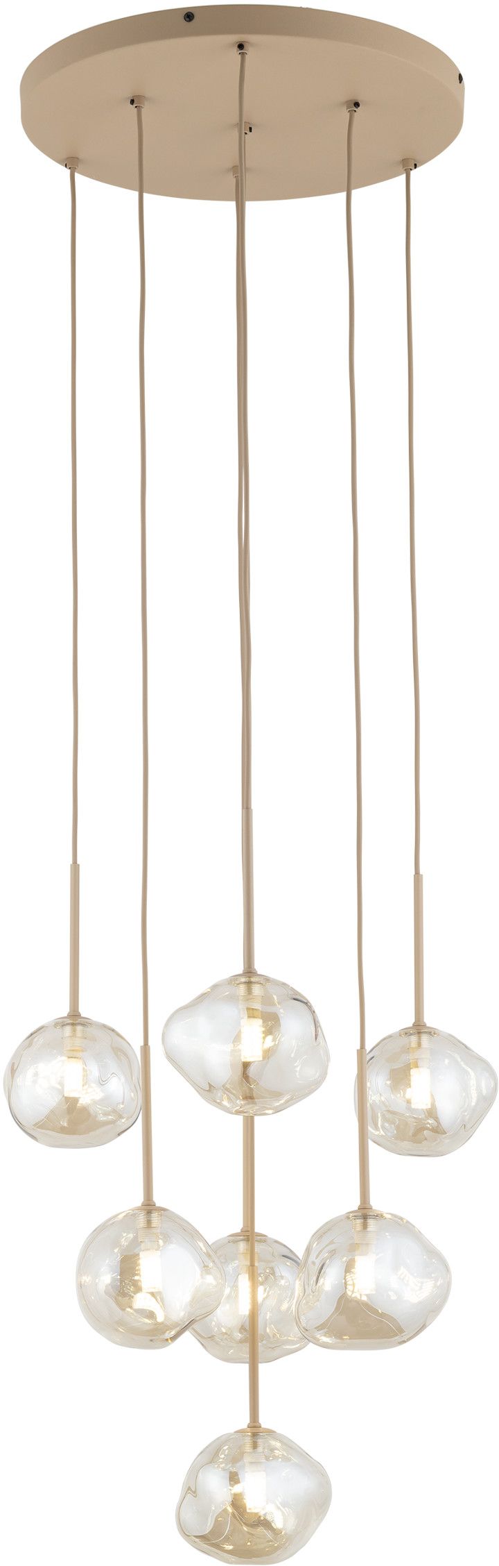 TK Lighting lampada sospesa x8 W beige 11329