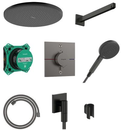 Hansgrohe Raindance Alive S set doccia da incasso con termostato con soffione nero 24630340