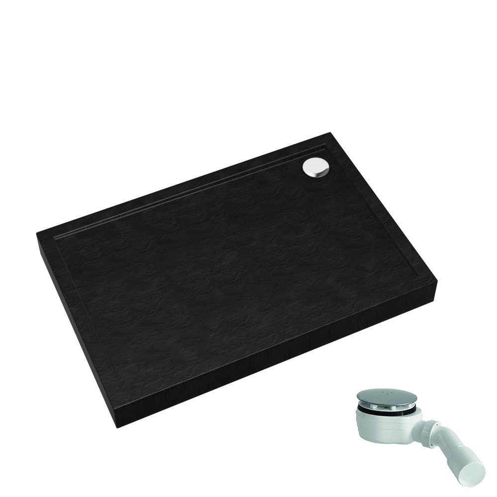 Schedpol Competia New Black Stone piatto doccia rettangolare 100x90 cm nero 3.4645/C/ST