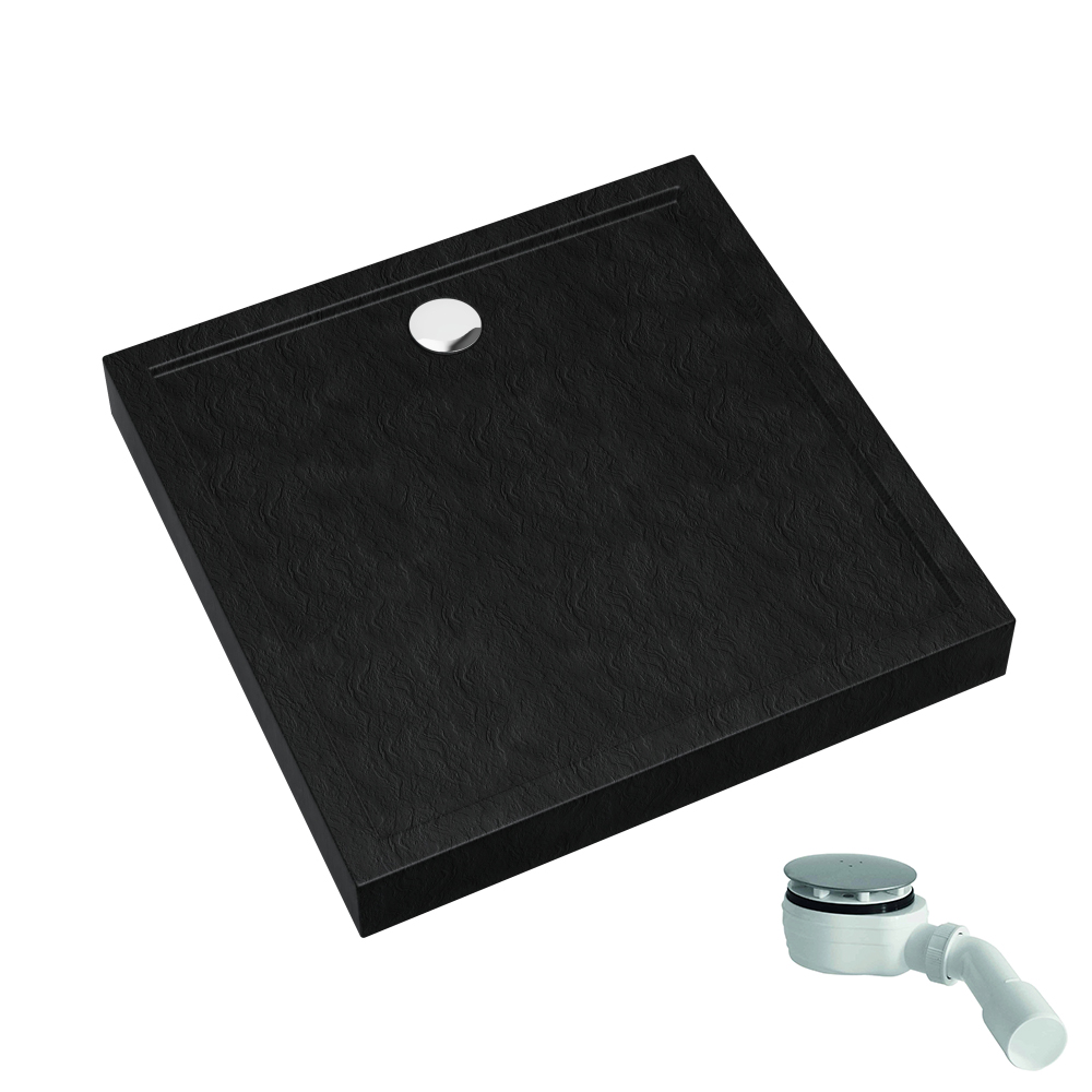 Schedpol Competia New Black Stone piatto doccia quadrato 90x90 cm nero 3.4831/C/ST