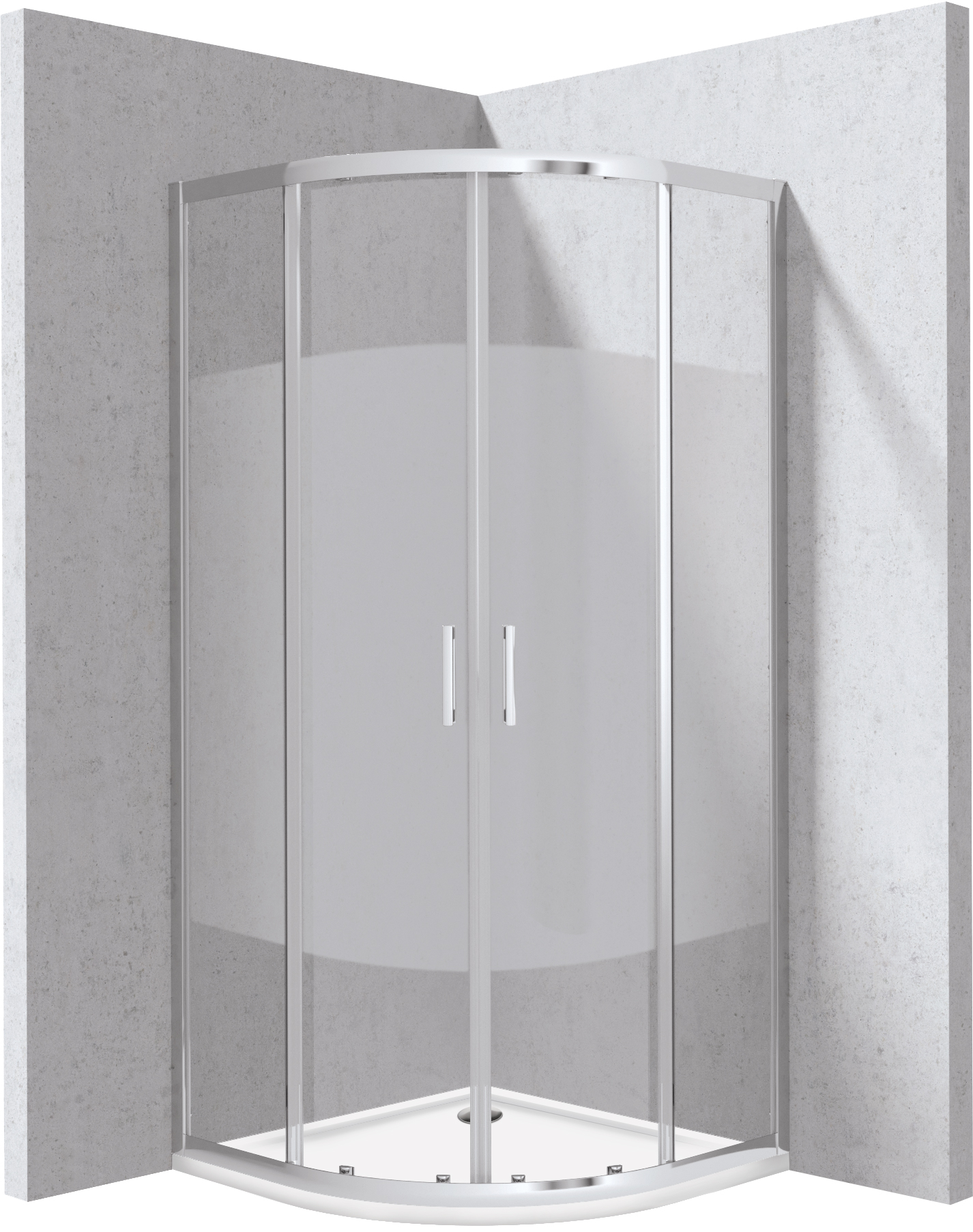Deante Funkia Evo box doccia con piatto doccia 90x90 cm semicircolare cromo lucida/vetro con motivo KYPP0E99P