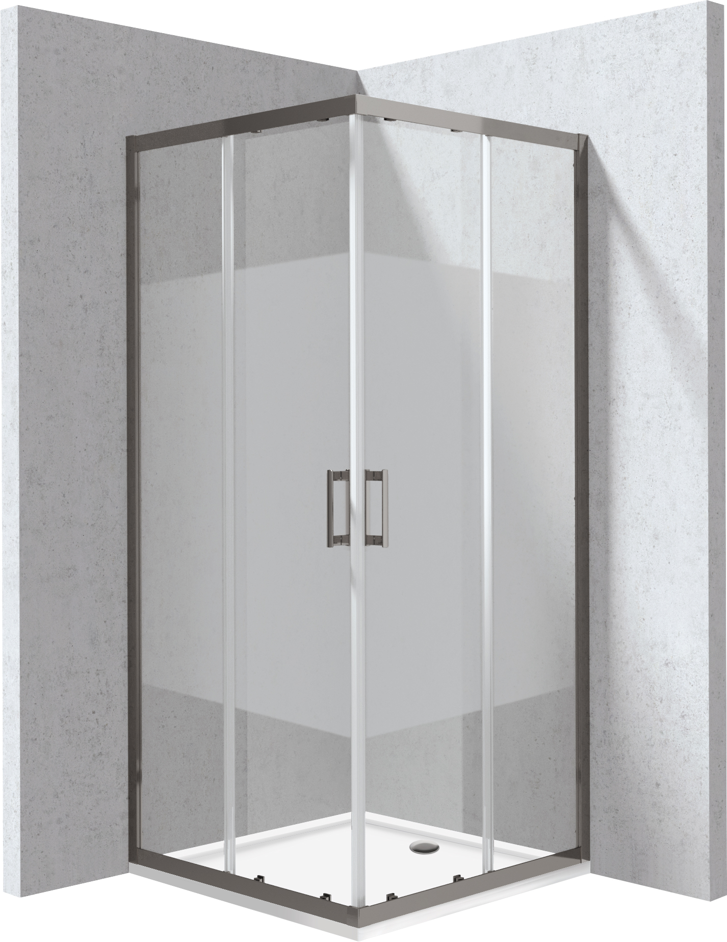 Deante Funkia Evo box doccia con piatto doccia 90x90 cm quadrato grafite opaca/vetro con motivo KYCPDE99P