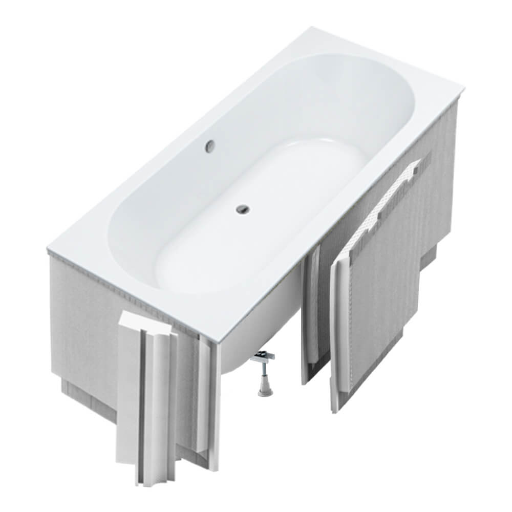 Schedpol Viona White Mat SET vasca da bagno con rivestimento 170x75 cm bianco 3.565/B/MG/OULED/S