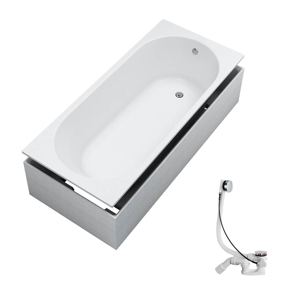 Schedpol Tara SET vasca da bagno con supporto 160x70 cm bianco 3.1582+9.114