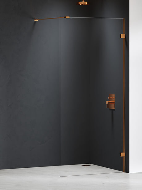 New Trendy Eventa parete doccia walk-in 100 cm rame spazzolata/vetro trasparente EXK-8160