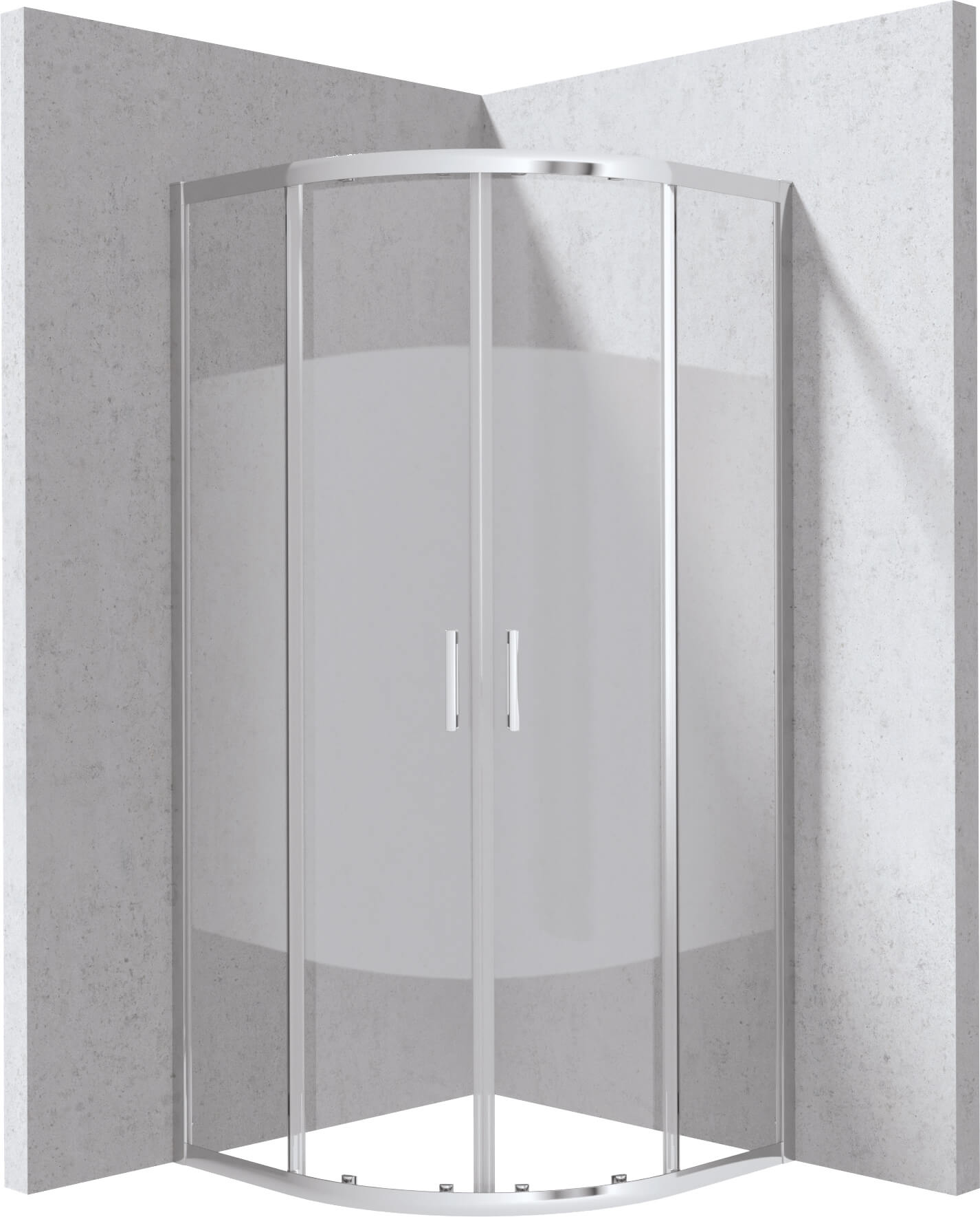 Deante Funkia Evo box doccia 90x90 cm semicircolare cromo lucida/vetro con motivo KYP0E99P