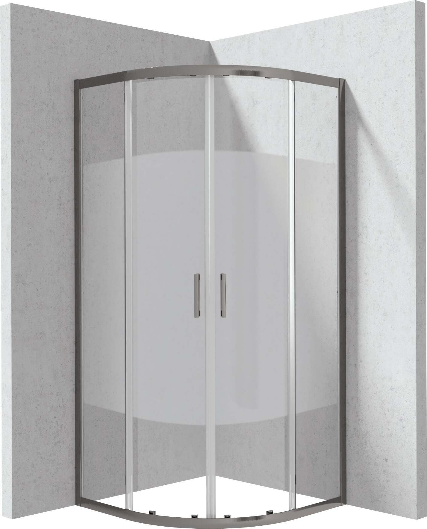 Deante Funkia Evo box doccia 90x90 cm semicircolare grafite opaca/vetro con motivo KYPDE99P