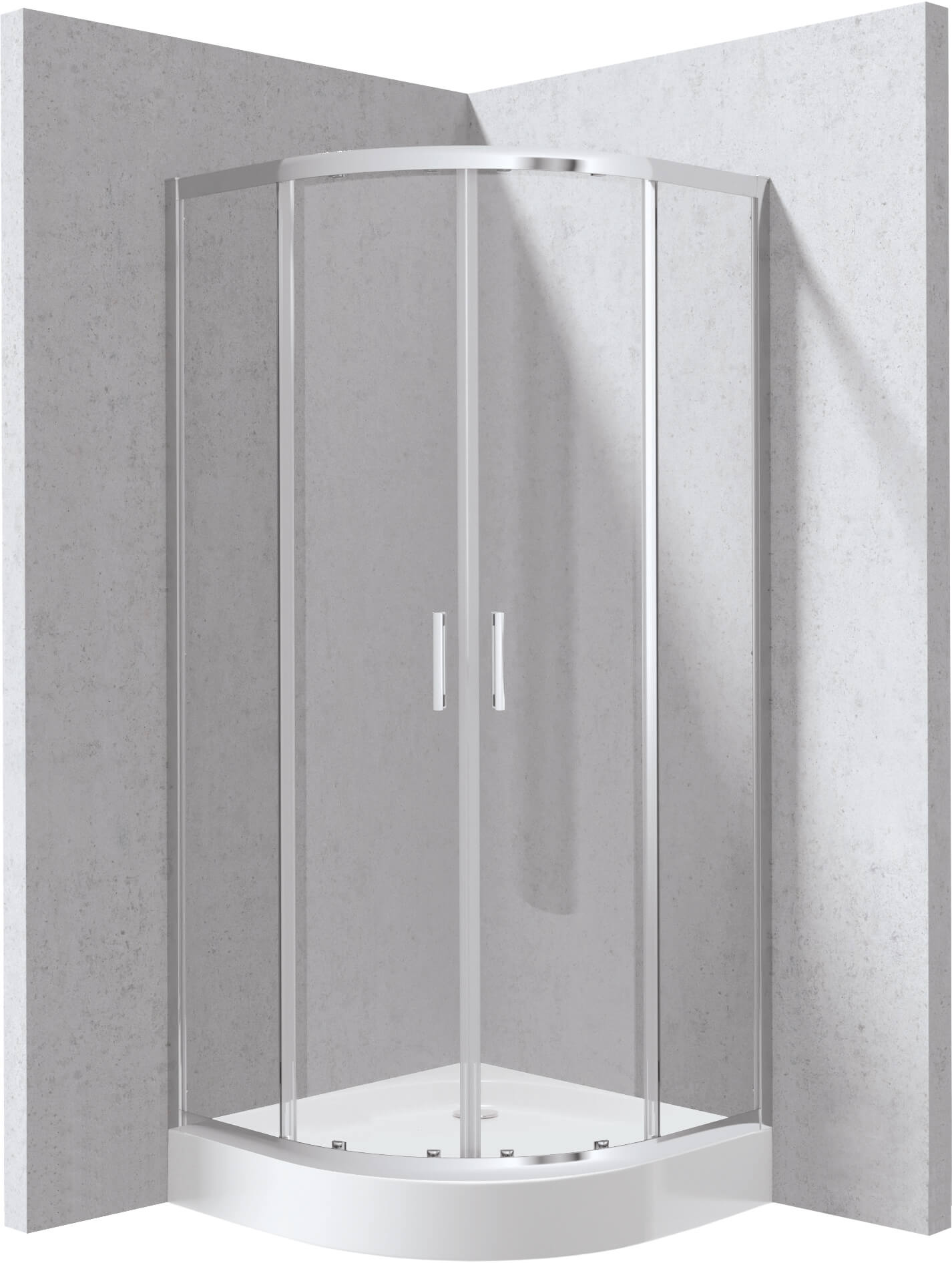 Deante Funkia Evo box doccia con piatto doccia 80x80 cm semicircolare cromo lucida/vetro trasparente KYPZ0088P