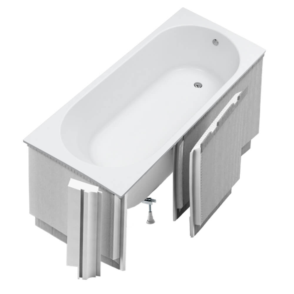 Schedpol Tara White Mat SET vasca da bagno con rivestimento 170x70 cm bianco 3.583/B/MG/OULED/S