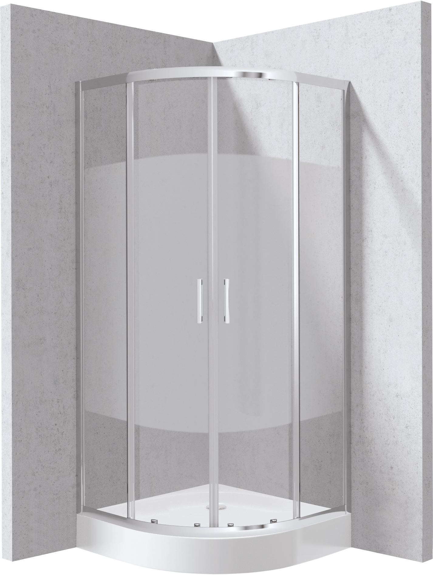 Deante Funkia Evo box doccia con piatto doccia 80x80 cm semicircolare cromo lucida/vetro con motivo KYPZ0E88P