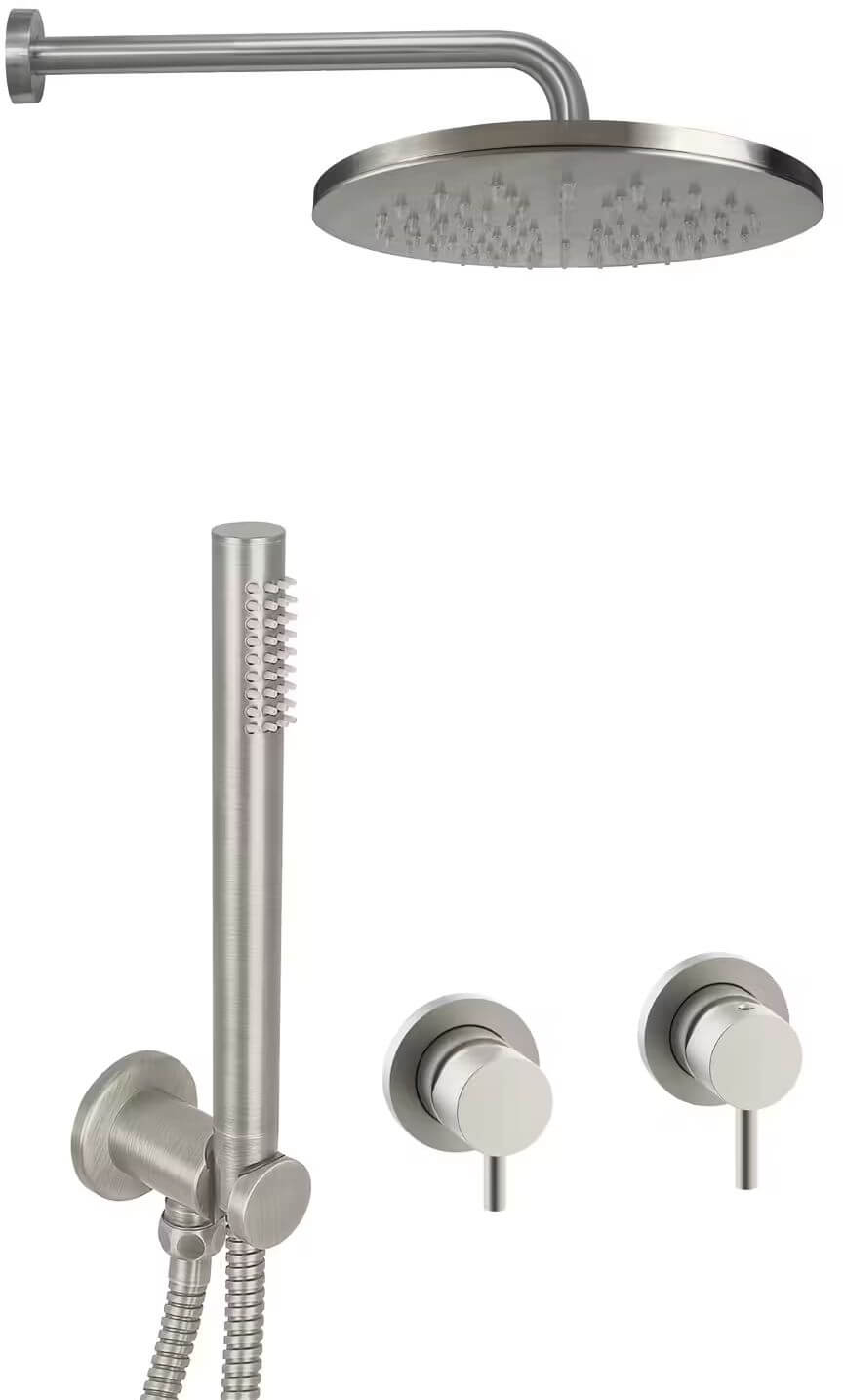 Paffoni Rubinetterie set doccia da incasso con soffione acciaio KITLIG010ST70