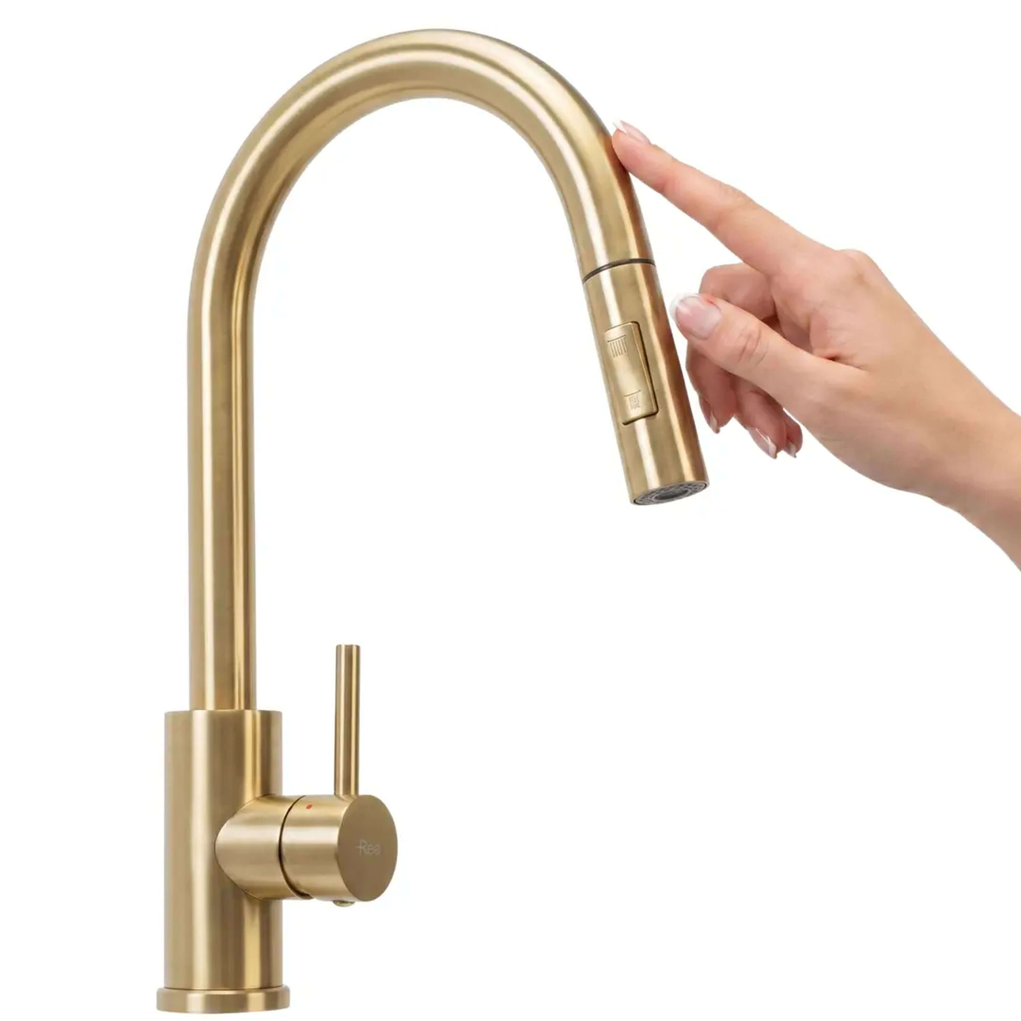 Rea Fresh Touch rubinetto da cucina verticale oro/oro antico REA-B9842