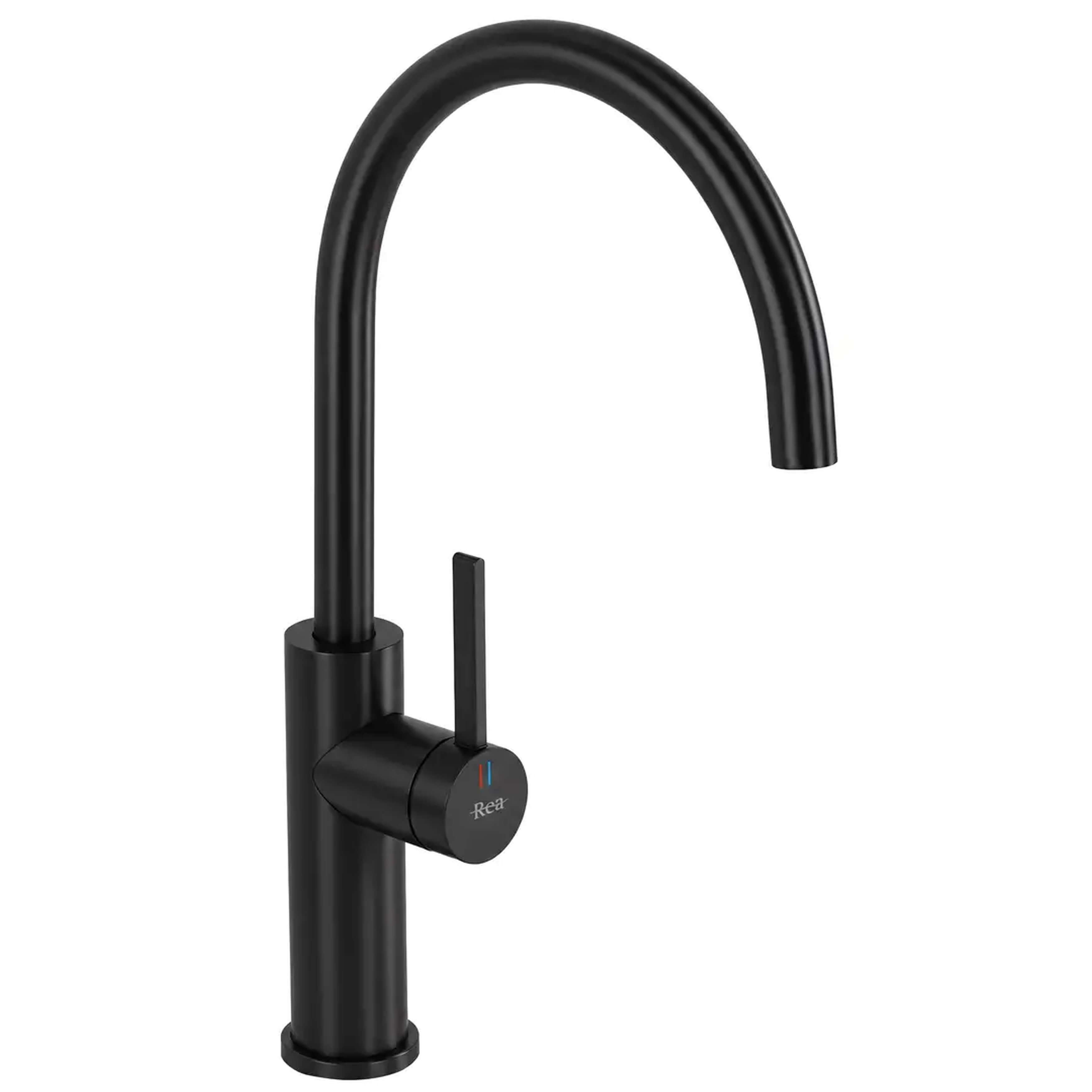 Rea Rivo rubinetto da cucina verticale nero REA-B9341