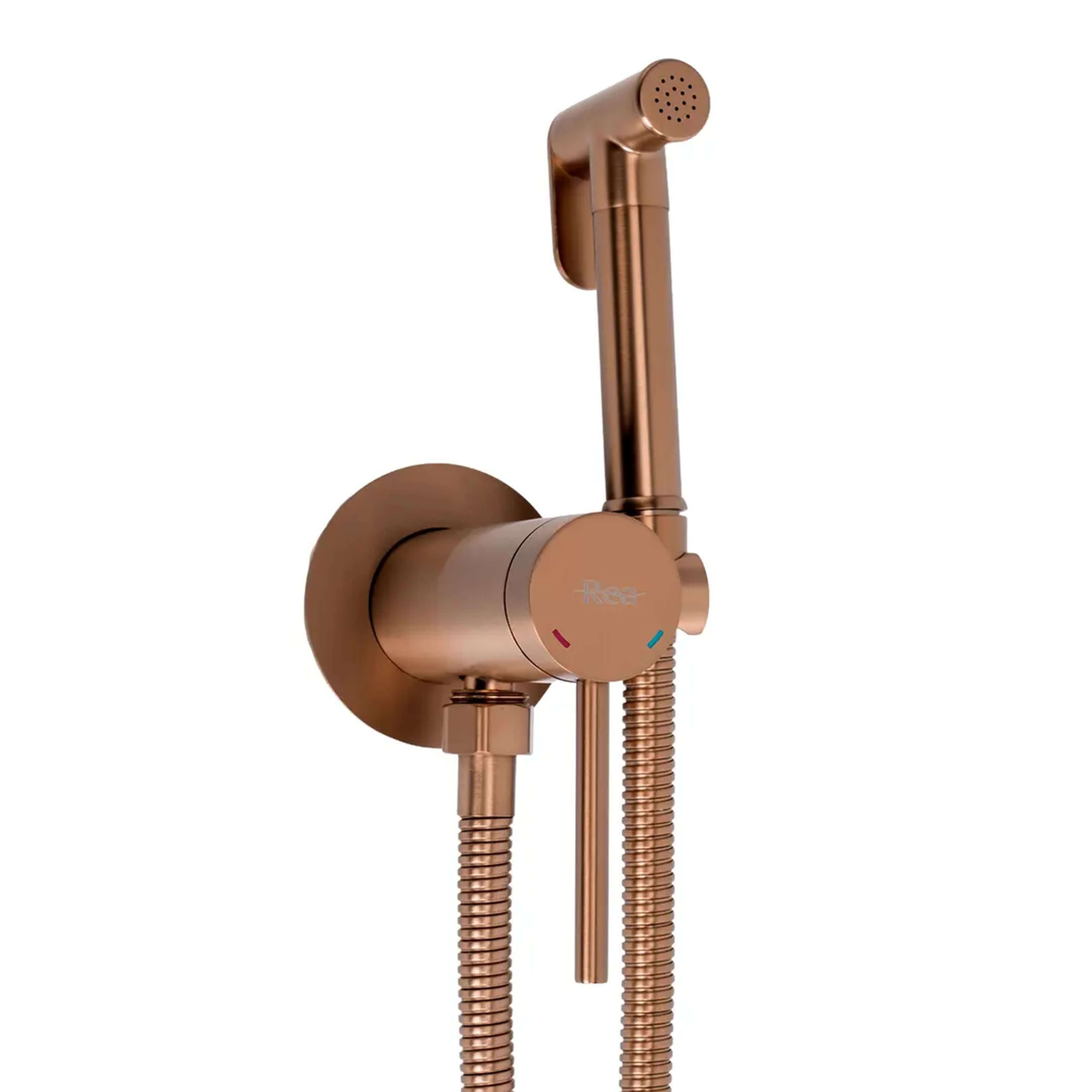 Rea Clif rubinetto per bidet con set doccia a parete rame REA-B5845