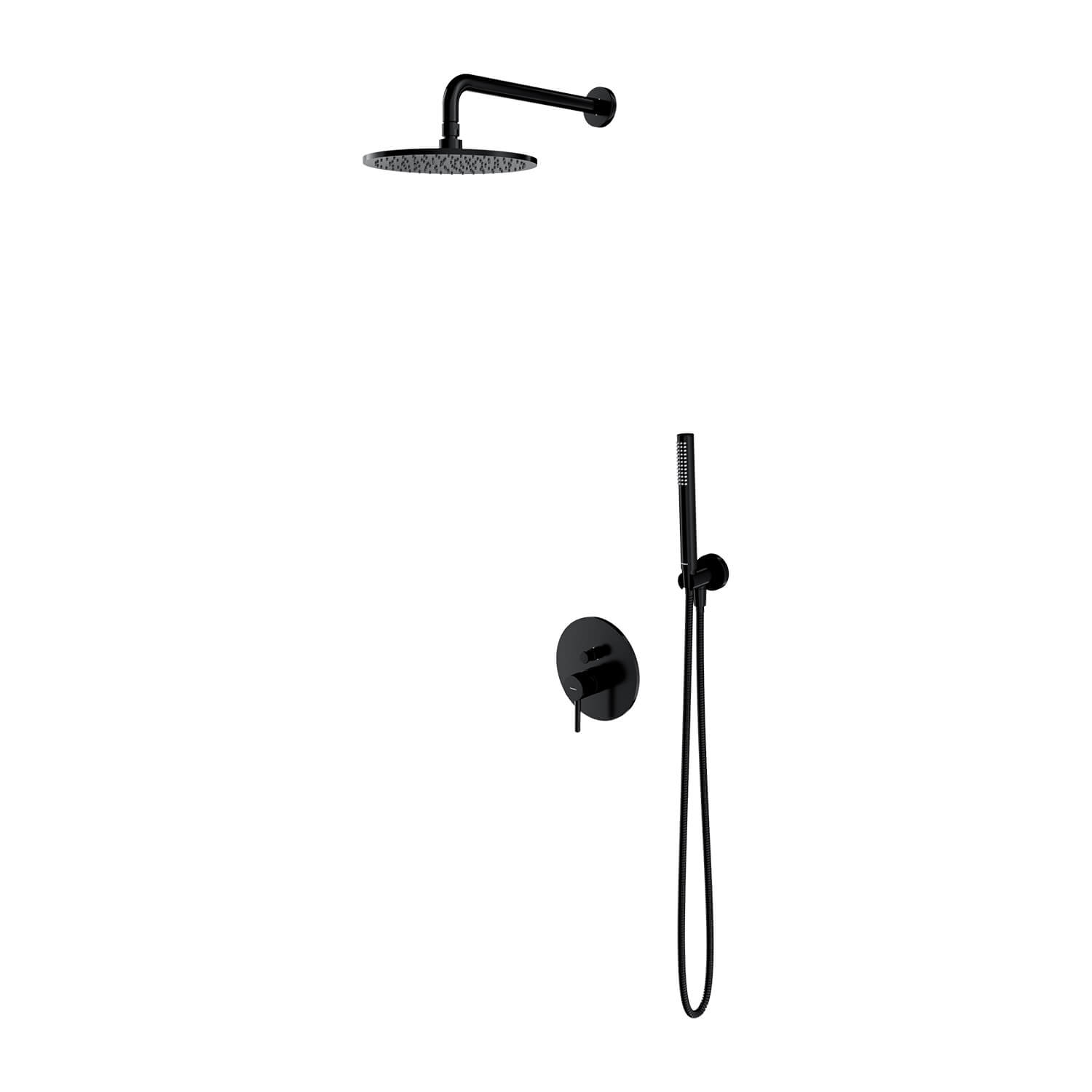 Omnires Y set doccia da incasso con soffione nero SYSY35BL