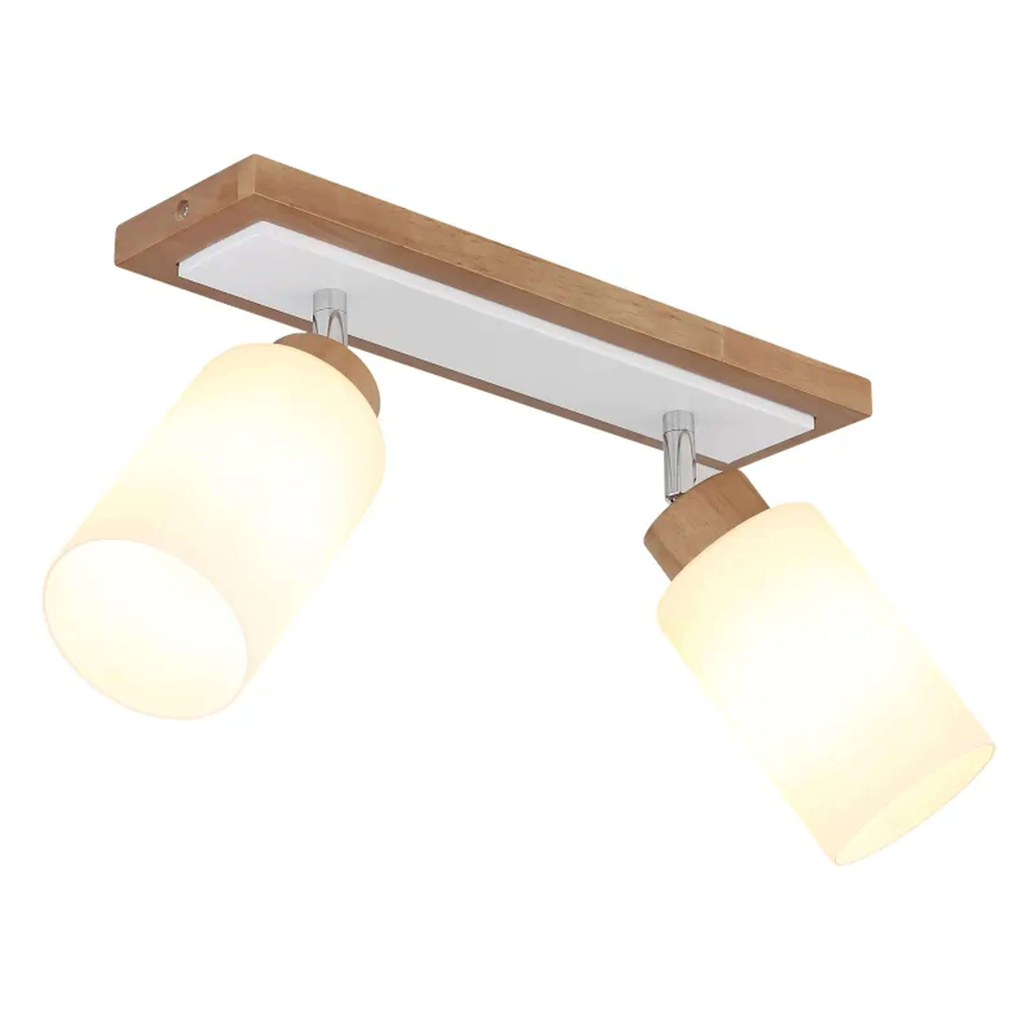 Globo Lighting Deleon lampada a parete 2x60 W bianco-legno 15977-2