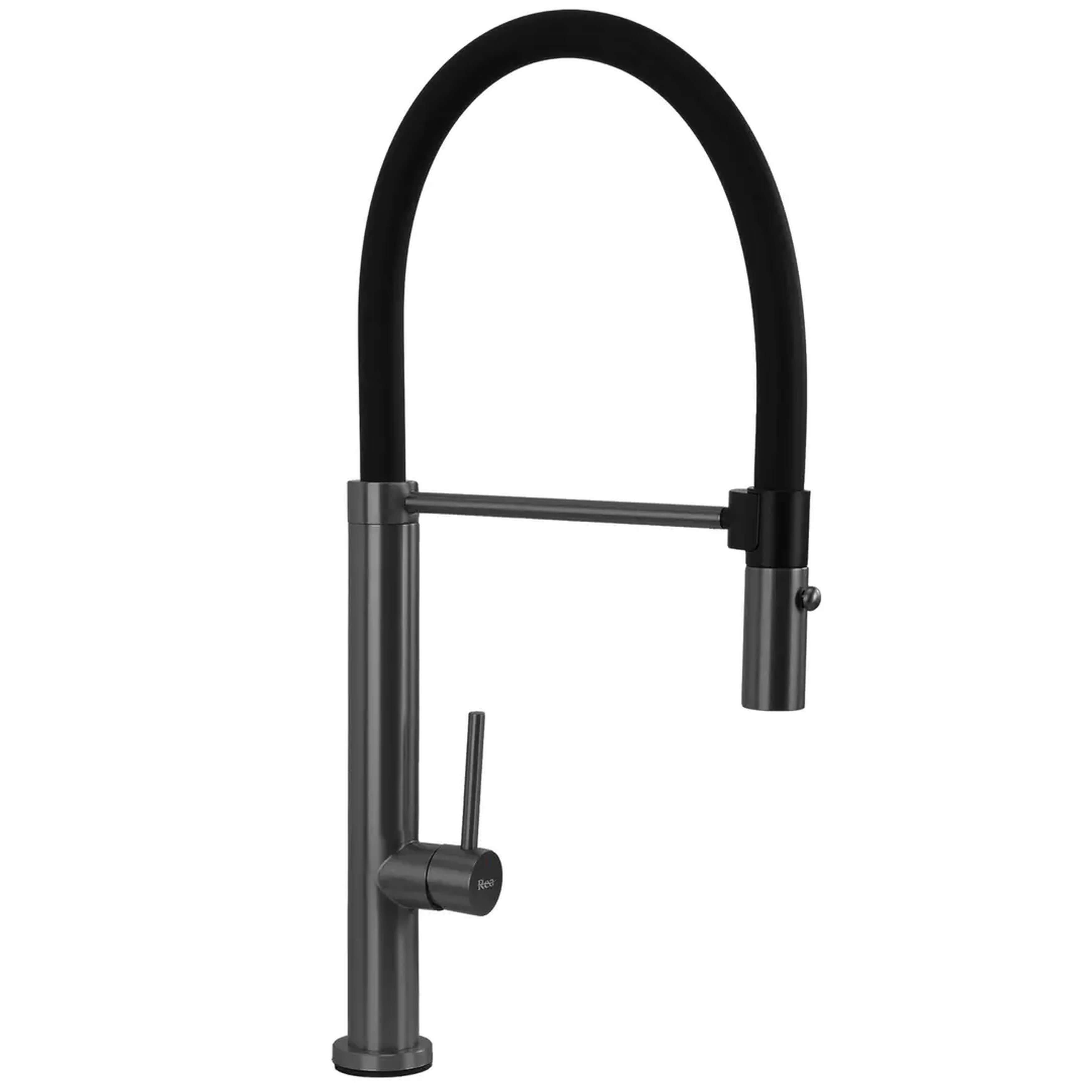 Rea Viera rubinetto da cucina verticale nero-grafite/grigio REA-B4853