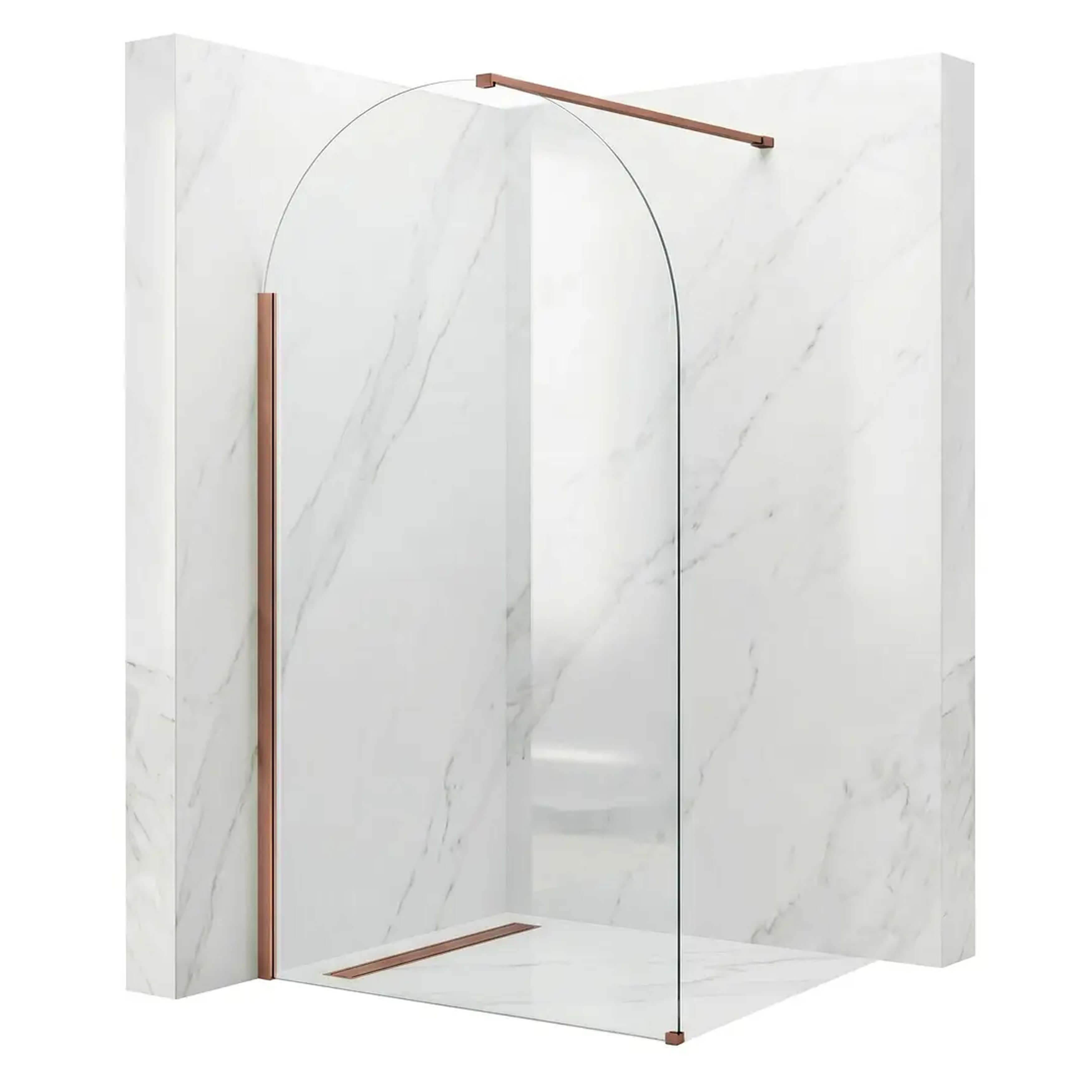 Rea Heaven parete doccia walk-in 120 cm rame spazzolata/vetro trasparente REA-K6689