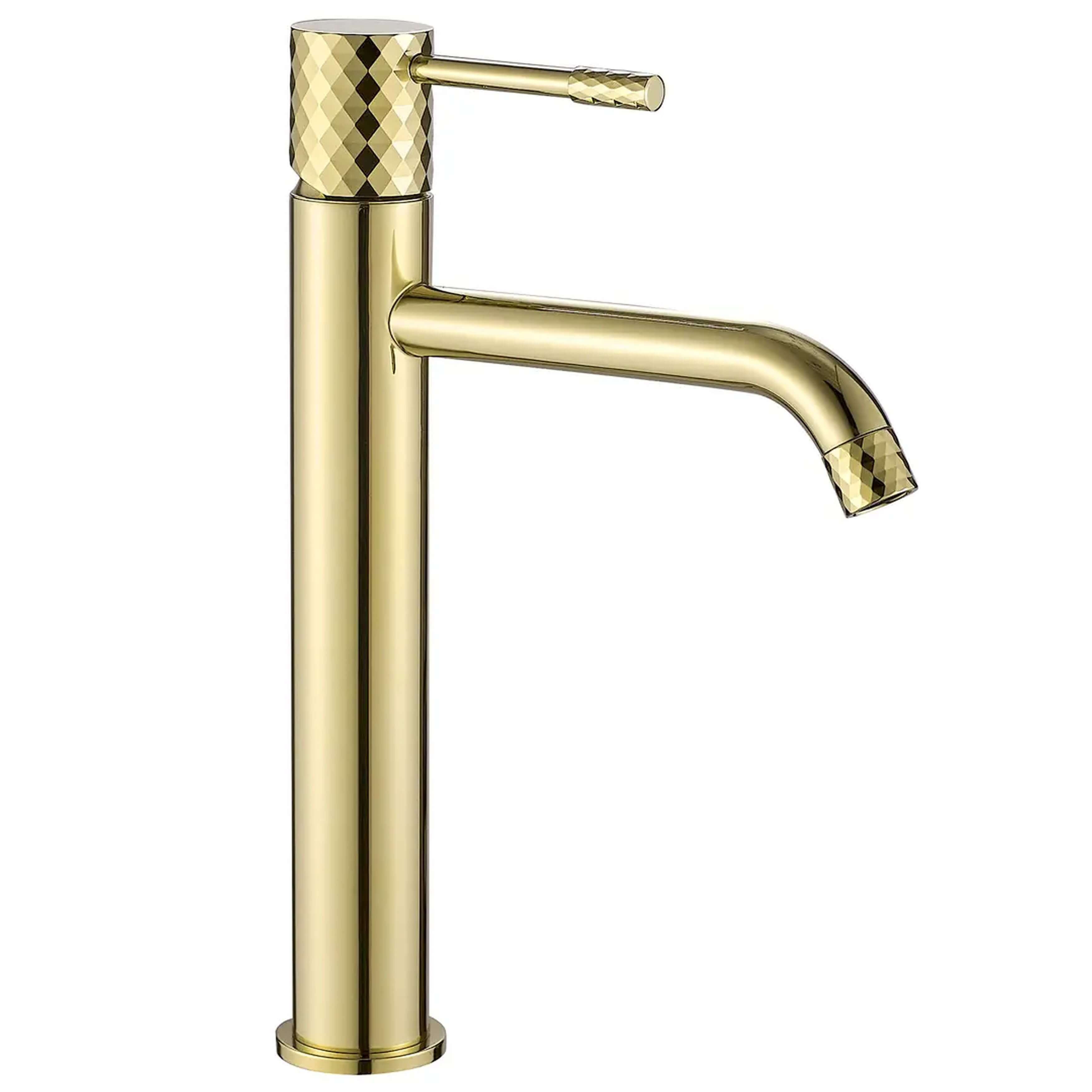 Rea Lungo rubinetto per lavabo verticale oro REA-B8995