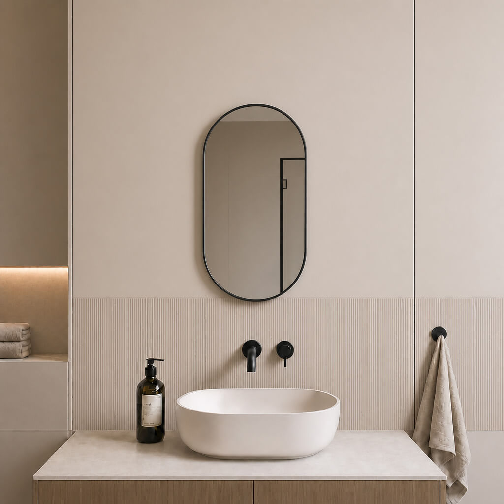 Baltica Design Aluma specchio 40x80 cm ovale nero 5904107933559