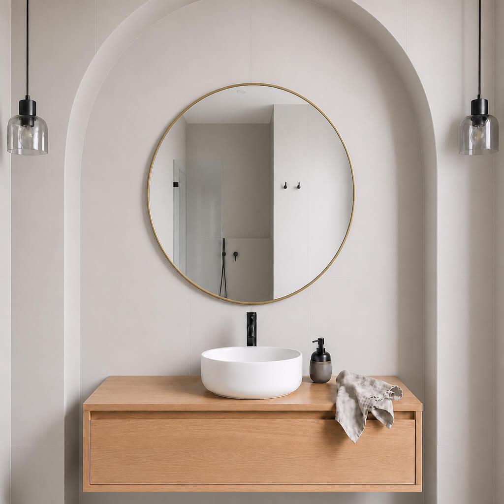 Baltica Design Aluma specchio 80x80 cm rotonda oro 5904107933368