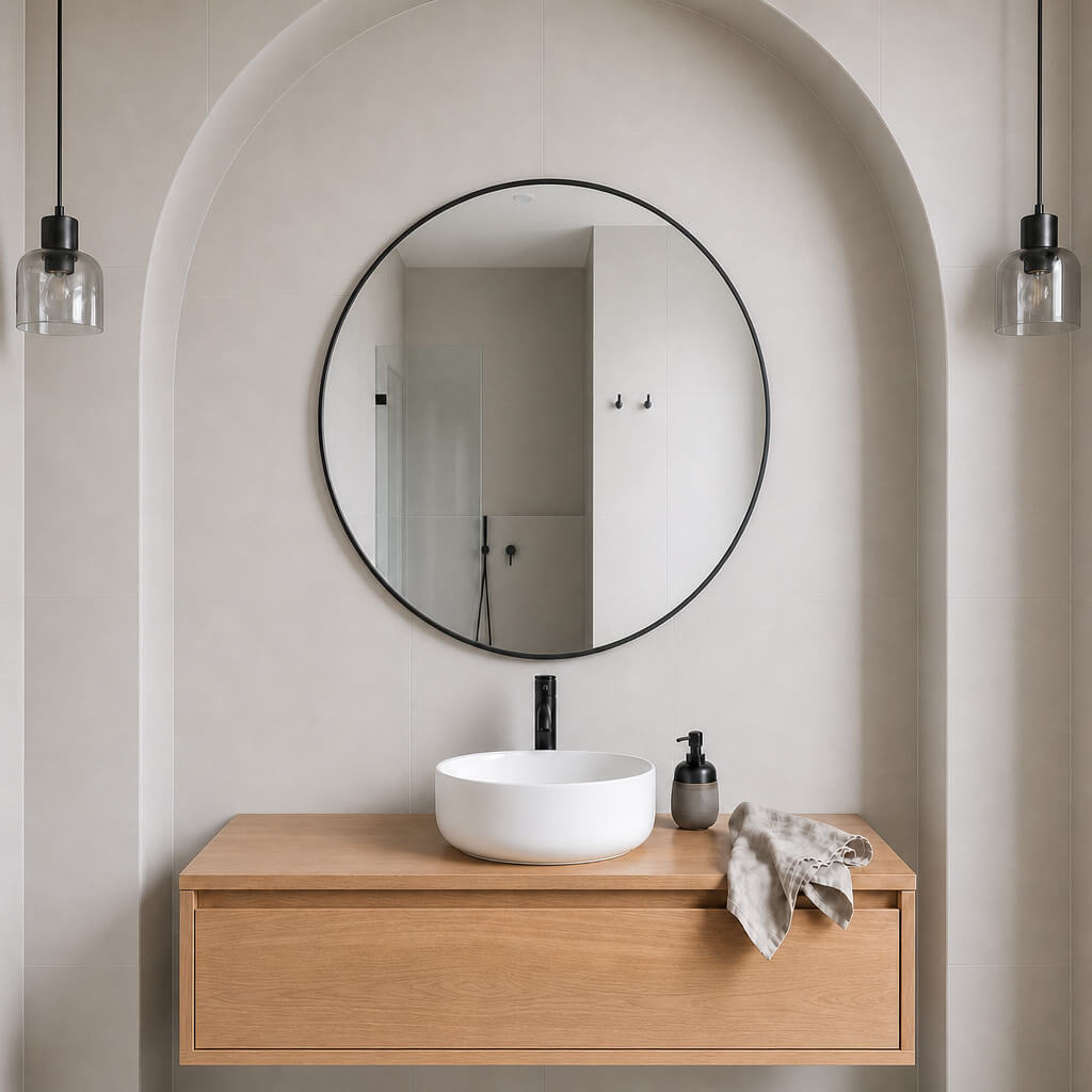 Baltica Design Aluma specchio 80x80 cm rotonda nero 5904107933351