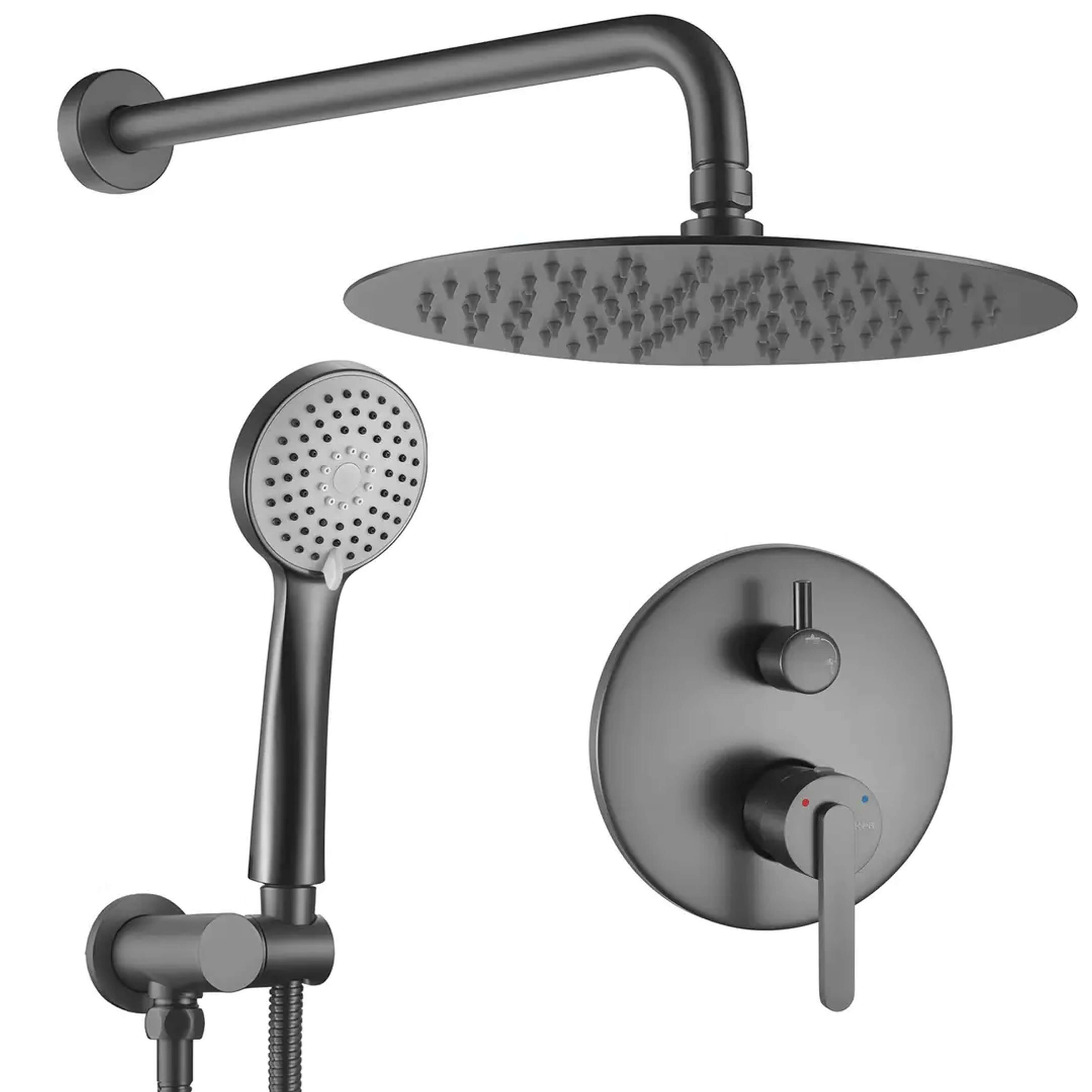 Rea Ontario set doccia da incasso con soffione grafite REA-P5504