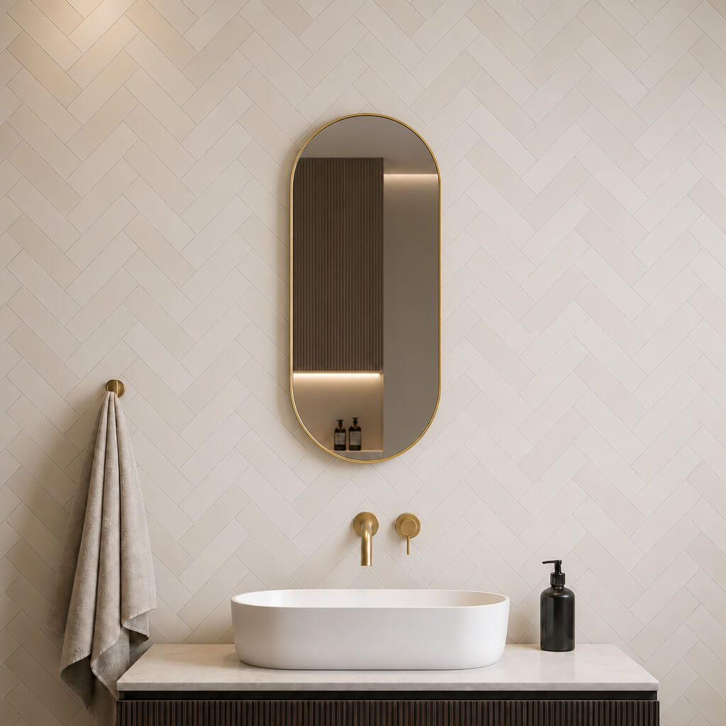 Baltica Design Aluma specchio 45x90 cm ovale oro 5904107933603
