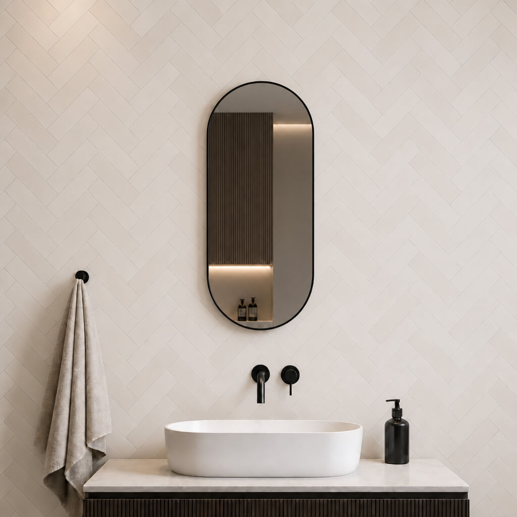 Baltica Design Aluma specchio 50x100 cm ovale nero 5904107933610