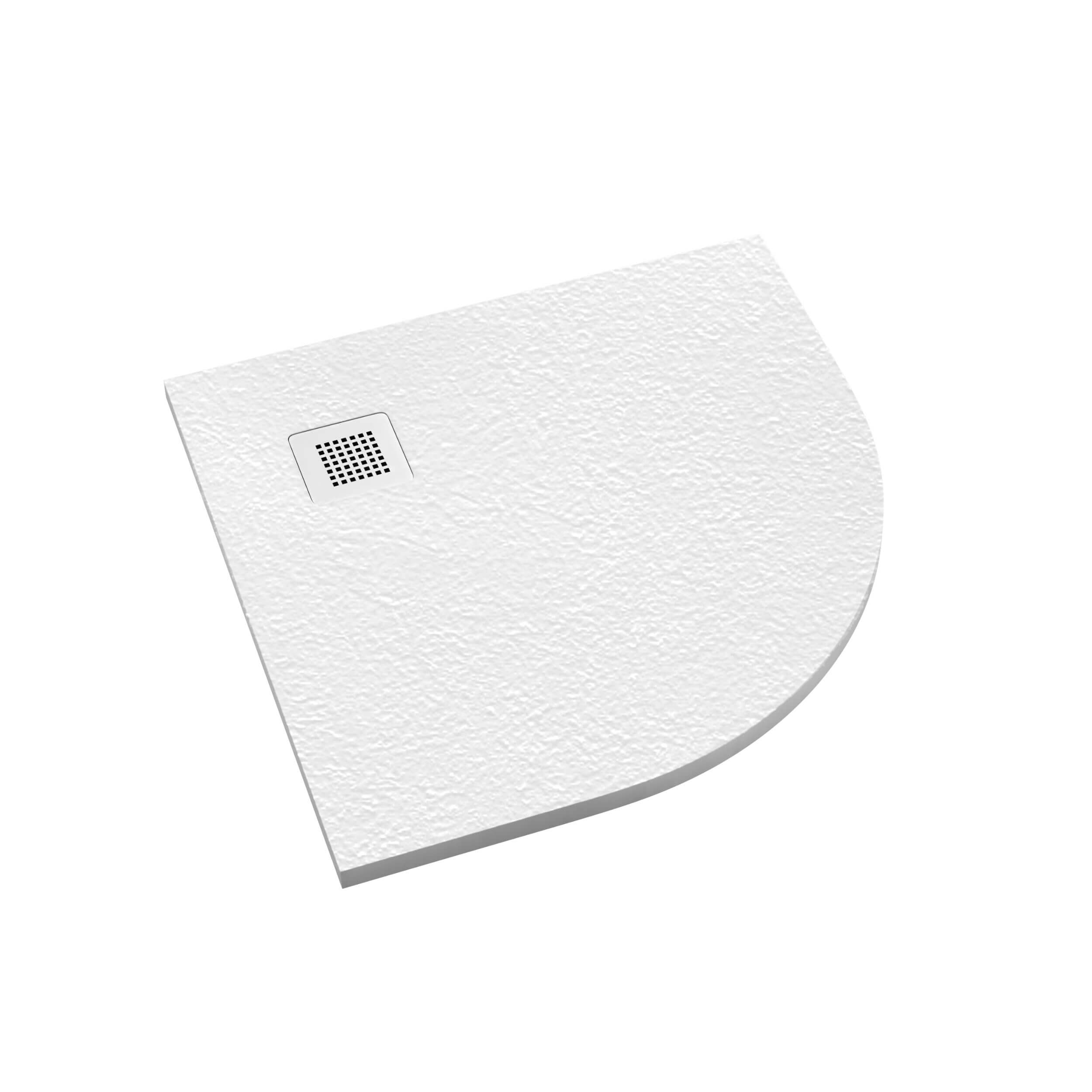 Schedpol Kalait Grooved White Stone piatto doccia semicircolare 90x90 cm bianco 3.3104/B/GR-M2