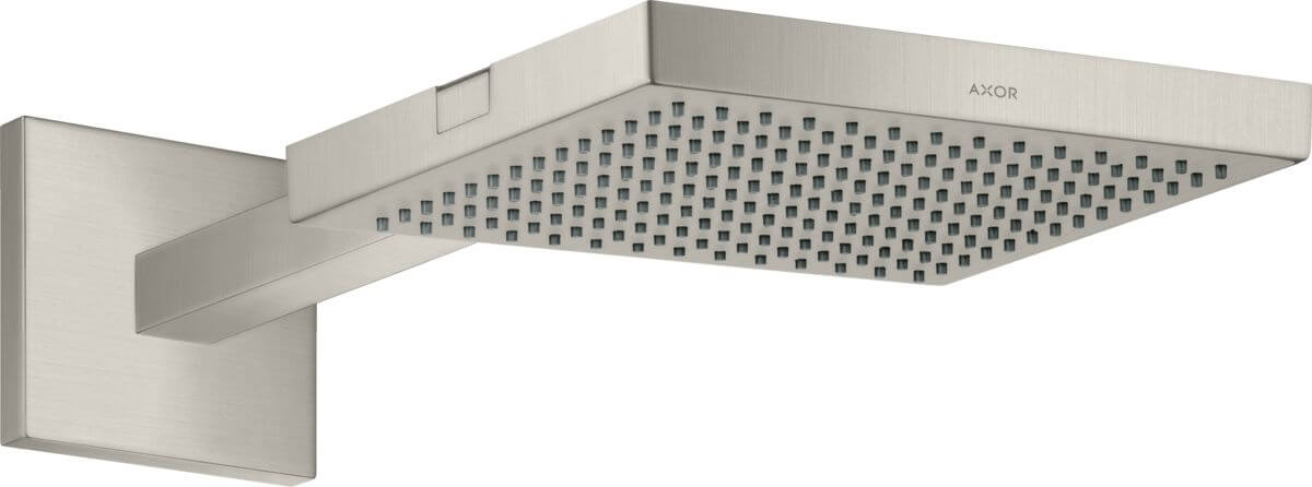 Axor Starck soffione doccia con braccio 24x24 cm quadrata acciaio 10925800