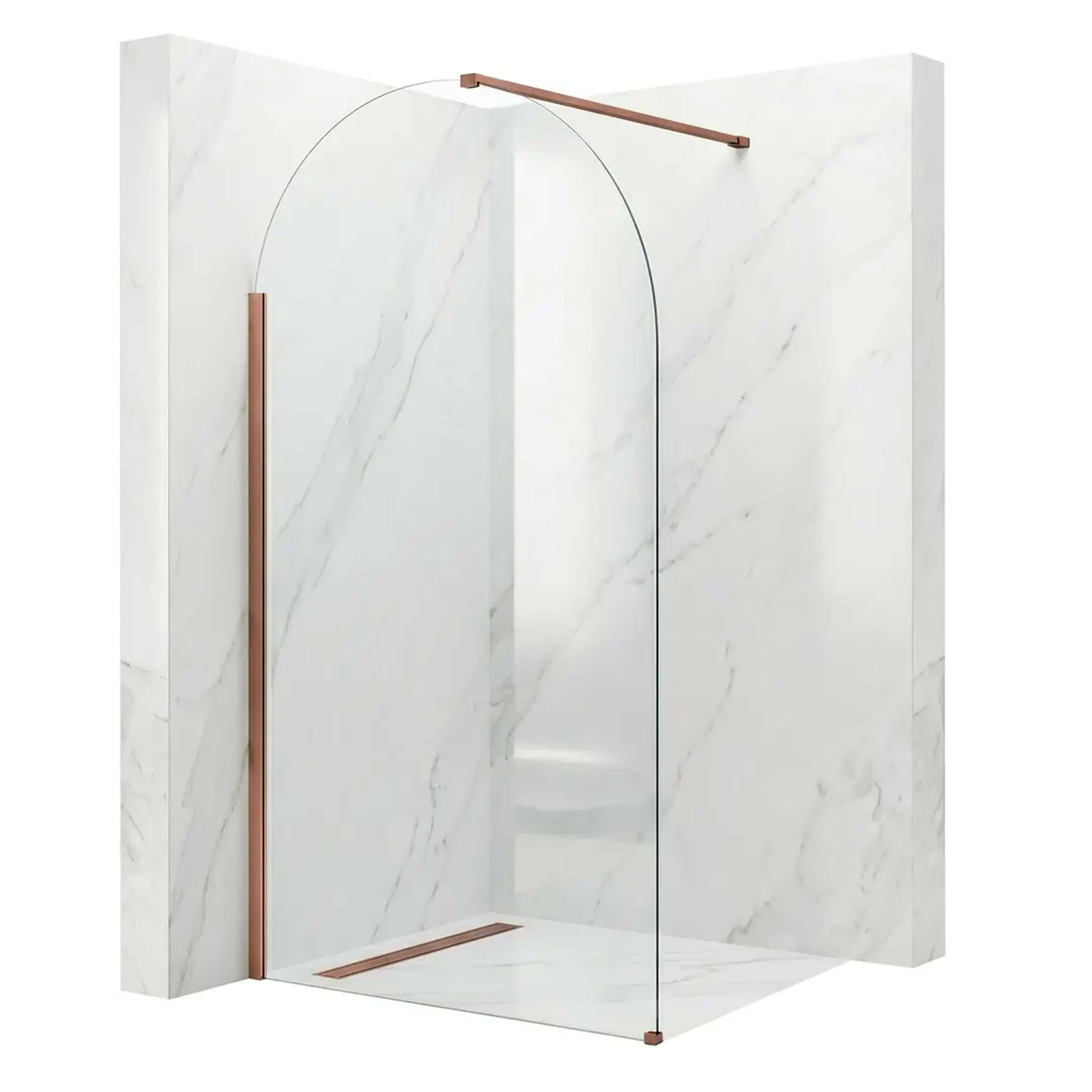 Rea Heaven parete doccia walk-in 100 cm rame spazzolata/vetro trasparente REA-K6687