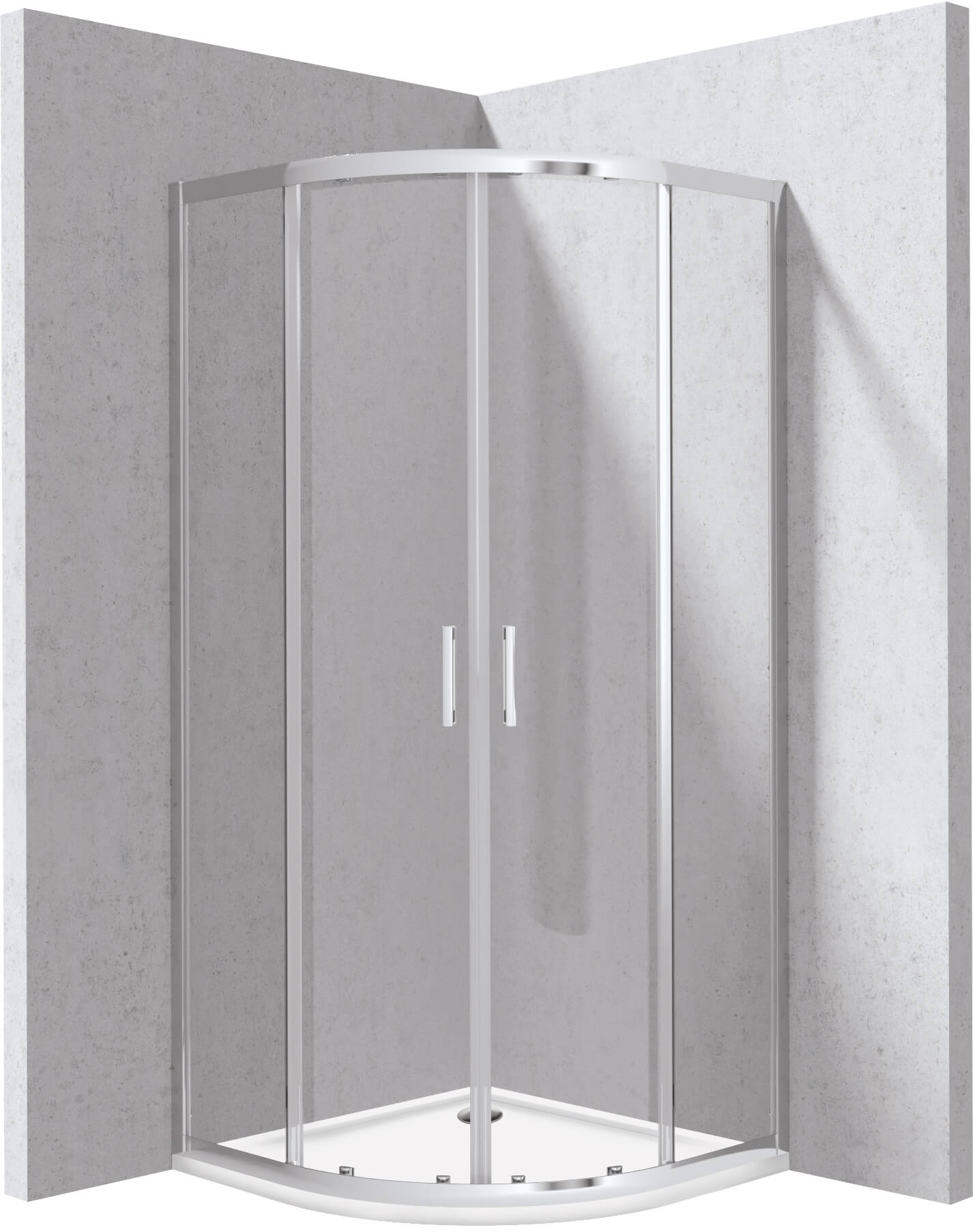 Deante Funkia Evo box doccia con piatto doccia 90x90 cm semicircolare cromo lucida/vetro trasparente KYPP0099P