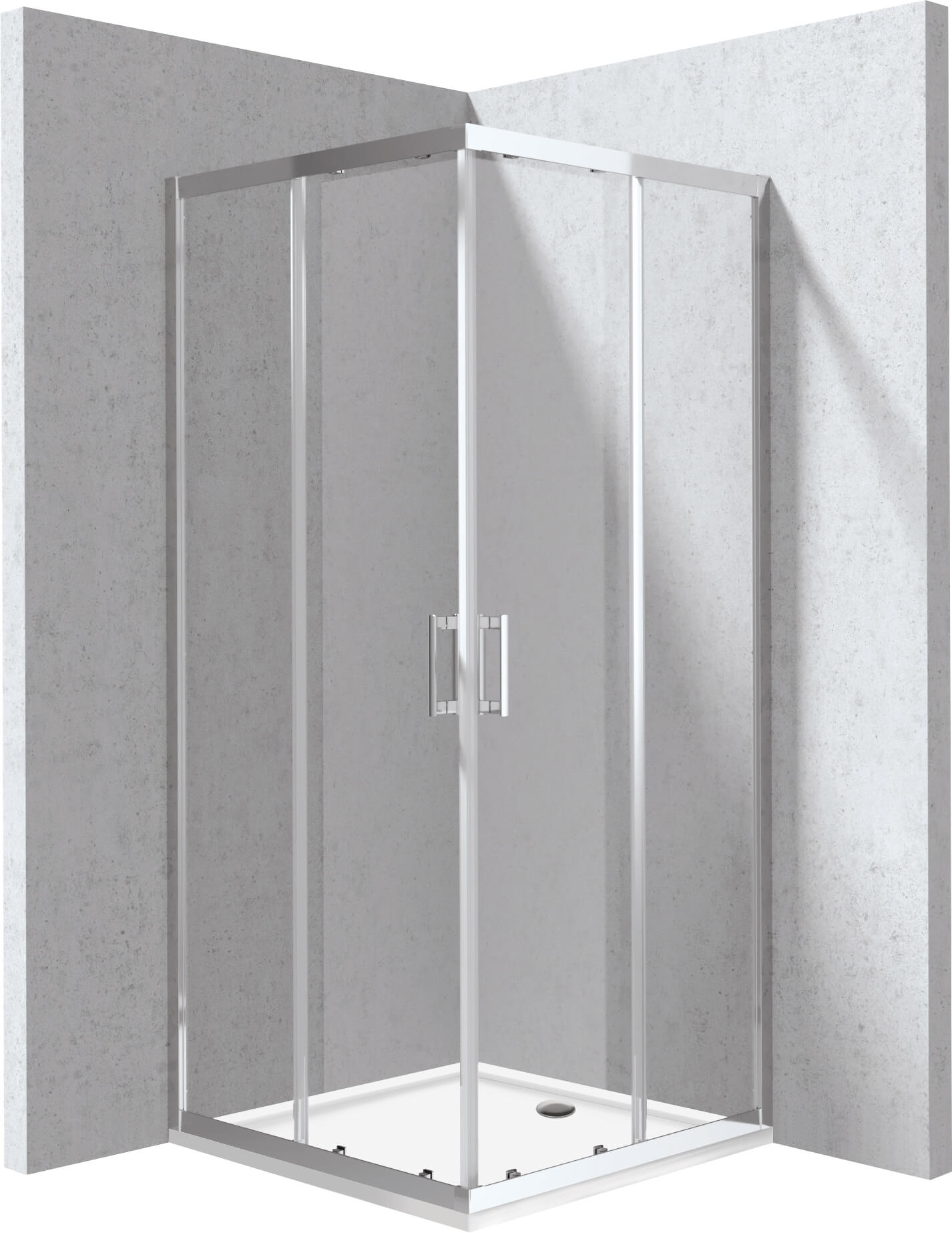 Deante Funkia Evo box doccia con piatto doccia 90x90 cm quadrato cromo lucida/vetro trasparente KYCP0099P