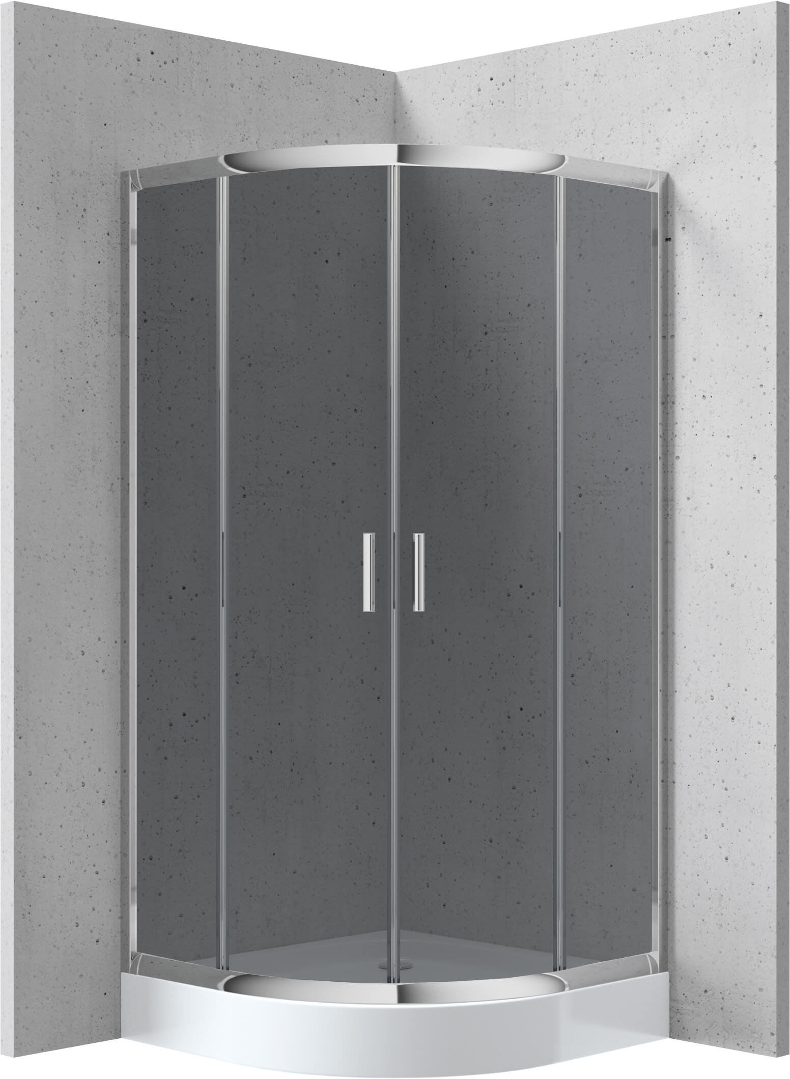 Deante Funkia box doccia con piatto doccia 90x90 cm semicircolare cromo lucida/vetro grigio KYPZ451K